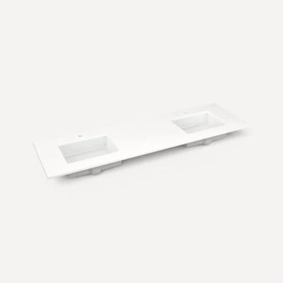 Robern Engineered Stone Top Quartz Stone Vanity Top, 73" x 3/4" x 22", Double Undercounter Sink, Single Hole - Image 5