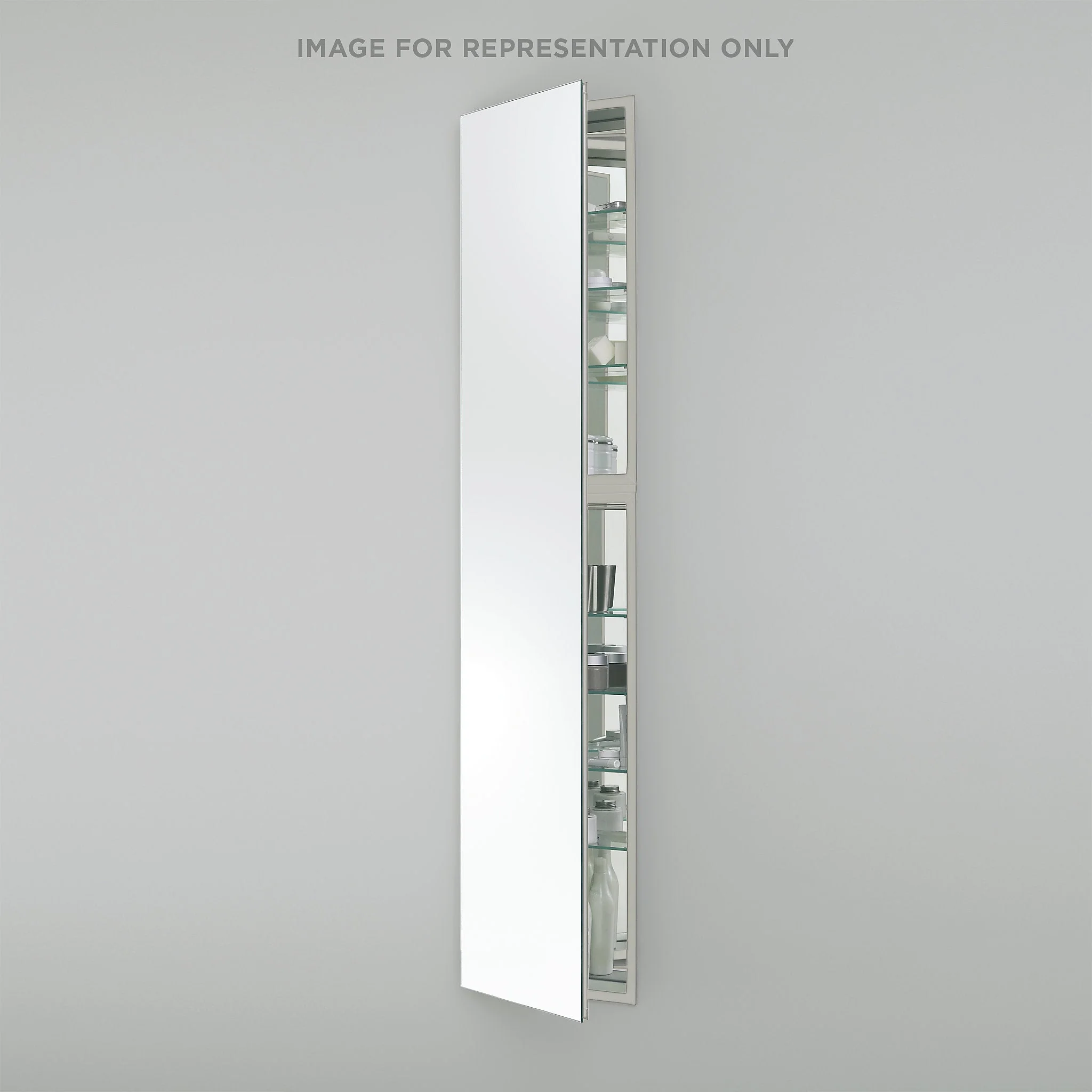 robern MC2070D4FBL M Series Cabinet, 20" x 70" x 4", Full Length, Bevel Edge, Left Hinge, Non-Electric