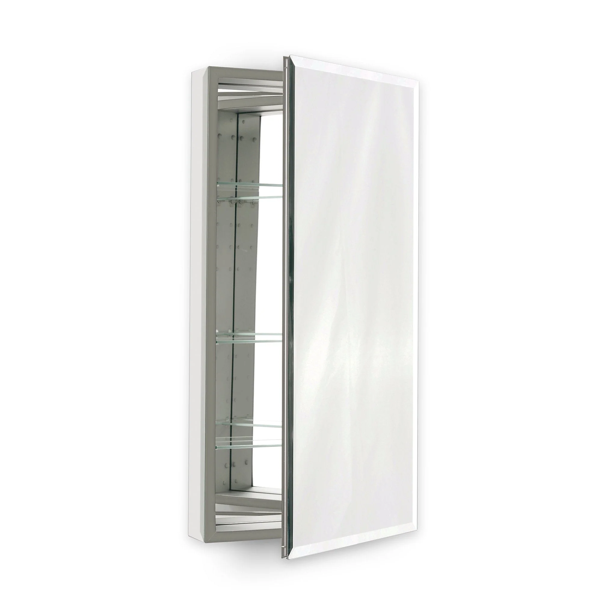 robern PLM2430WB PL Series Cabinet, 23-1/4" x 30" x 4", Flat Top, Bevel Edge, Non-Handed (Reversible), White Interior, Non-Electric