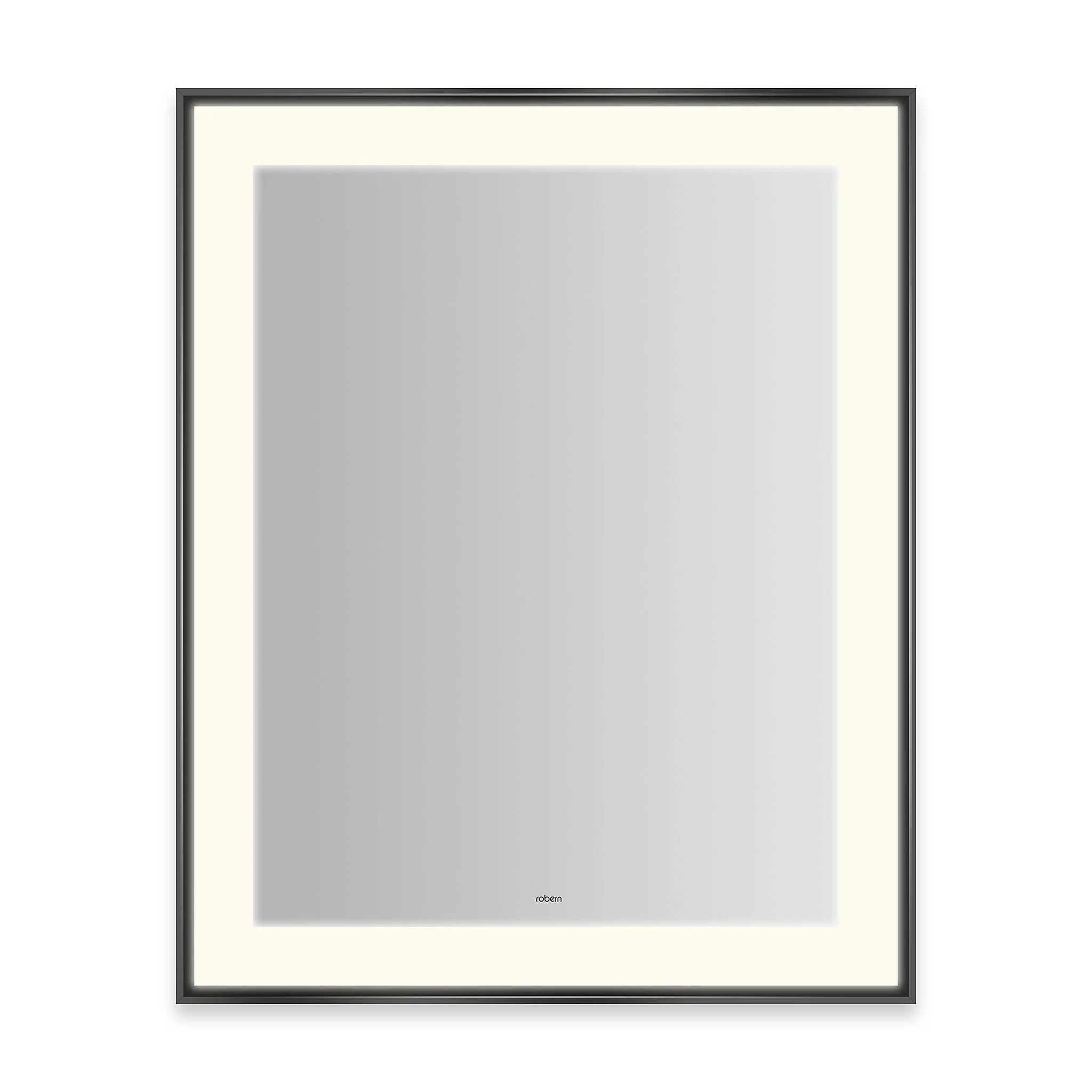 Robern Sculpt Lighted Mirror, 25” x 31” x 2-1/4", Slim Museum Frame, Perimeter Light Pattern, Warm White (3000K), Dimmable, Defogger, Title 24 Compliant - Image 4