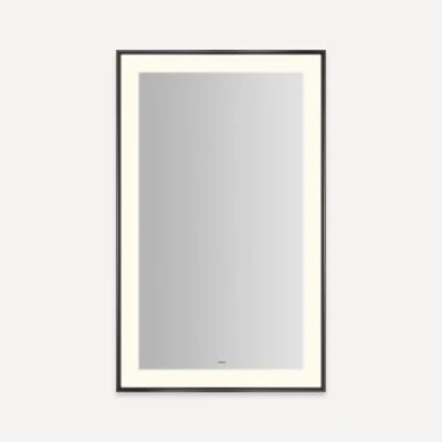 Robern Sculpt Lighted Mirror, 25” x 41” x 2-1/4", Slim Museum Frame, Perimeter Light Pattern, Warm White (3000K), Dimmable, Defogger, Title 24 Compliant - Image 5