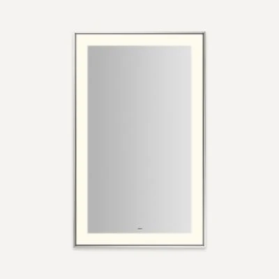 Robern Sculpt Lighted Mirror, 25” x 41” x 2-1/4", Slim Museum Frame, Perimeter Light Pattern, Warm White (3000K), Dimmable, Defogger, Title 24 Compliant - Image 6