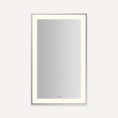 Robern Sculpt Lighted Mirror, 25” x 41” x 2-1/4", Slim Museum Frame, Perimeter Light Pattern, Warm White (3000K), Dimmable, Defogger, Title 24 Compliant - Image 7