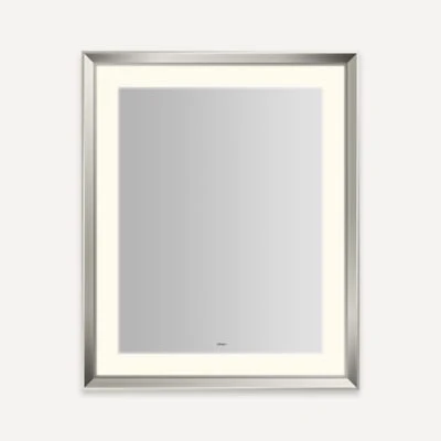 Robern Sculpt Lighted Mirror, 27” x 33” x 2-5/16”, Chamfer Museum Frame, Perimeter Light Pattern, Warm White (3000K), Dimmable, Defogger, Title 24 Compliant - Image 6