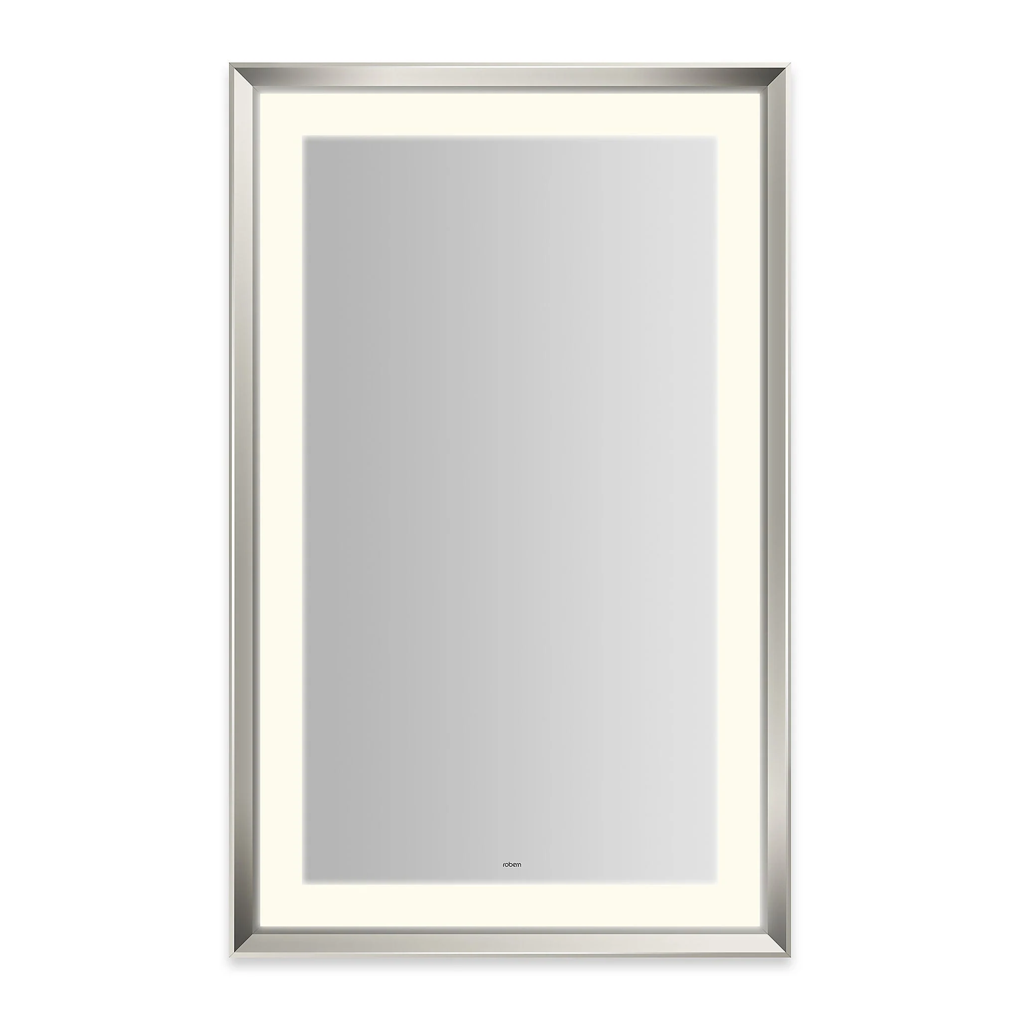 Robern Sculpt Lighted Mirror, 27” x 43” x 2-5/16”, Chamfer Museum Frame, Perimeter Light Pattern, Warm White (3000K), Dimmable, Defogger, Title 24 Compliant - Image 2
