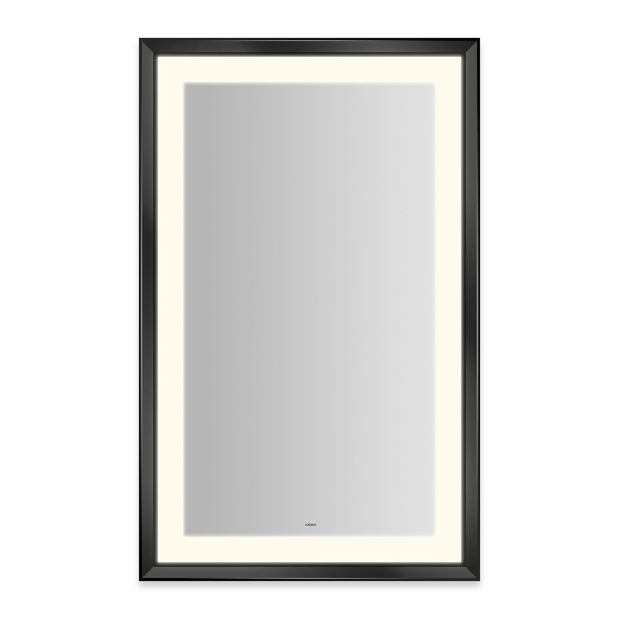 Robern Sculpt Lighted Mirror, 27” x 43” x 2-5/16”, Chamfer Museum Frame, Perimeter Light Pattern, Warm White (3000K), Dimmable, Defogger, Title 24 Compliant - Image 4