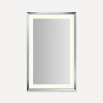 Robern Sculpt Lighted Mirror, 27” x 43” x 2-5/16”, Chamfer Museum Frame, Perimeter Light Pattern, Warm White (3000K), Dimmable, Defogger, Title 24 Compliant - Image 7