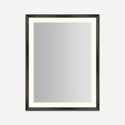 Robern Sculpt Lighted Mirror, 33” x 43” x 2-5/16”, Chamfer Museum Frame, Perimeter Light Pattern, Warm White (3000K), Dimmable, Defogger, Title 24 Compliant - Image 5