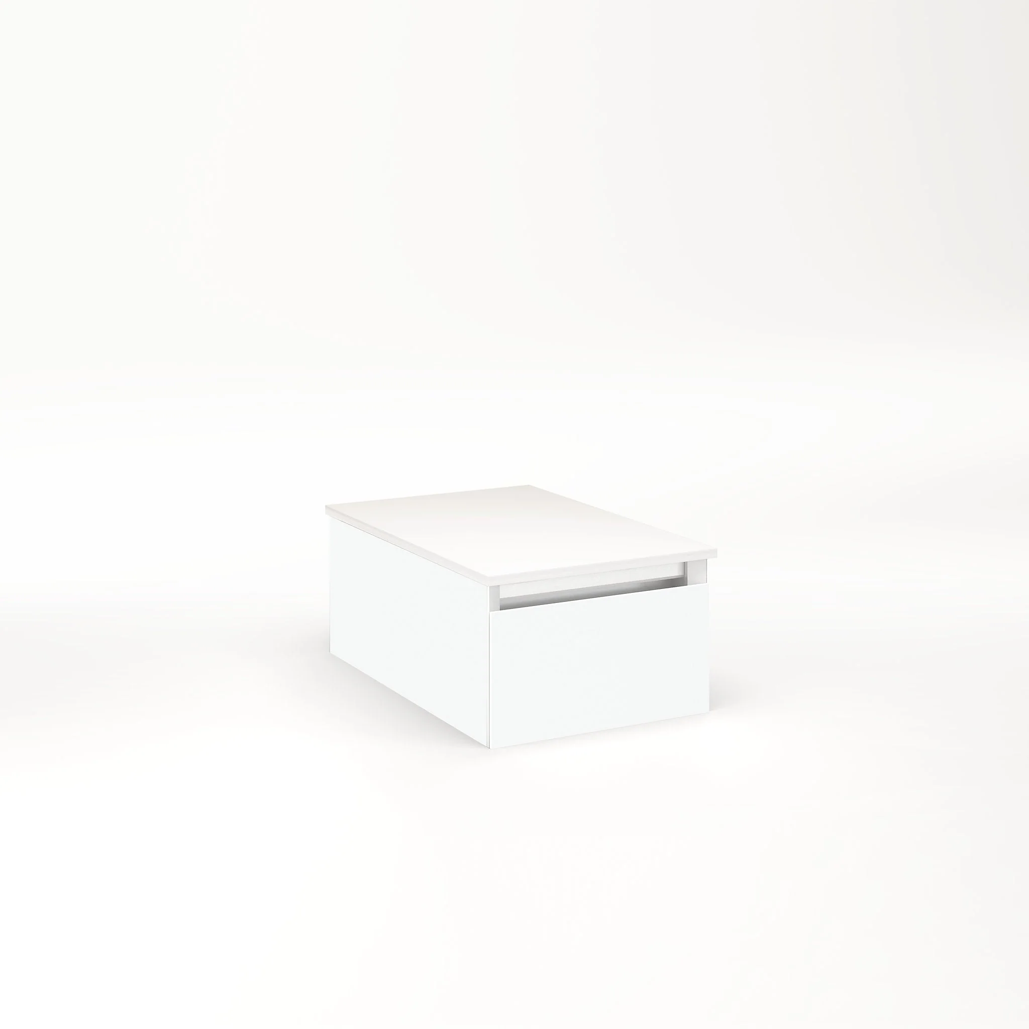 robern VM12H1D18F26N Cartesian Vanity, 12" x 7-1/2" x 18", Matte White, Full Drawer, No Night Light