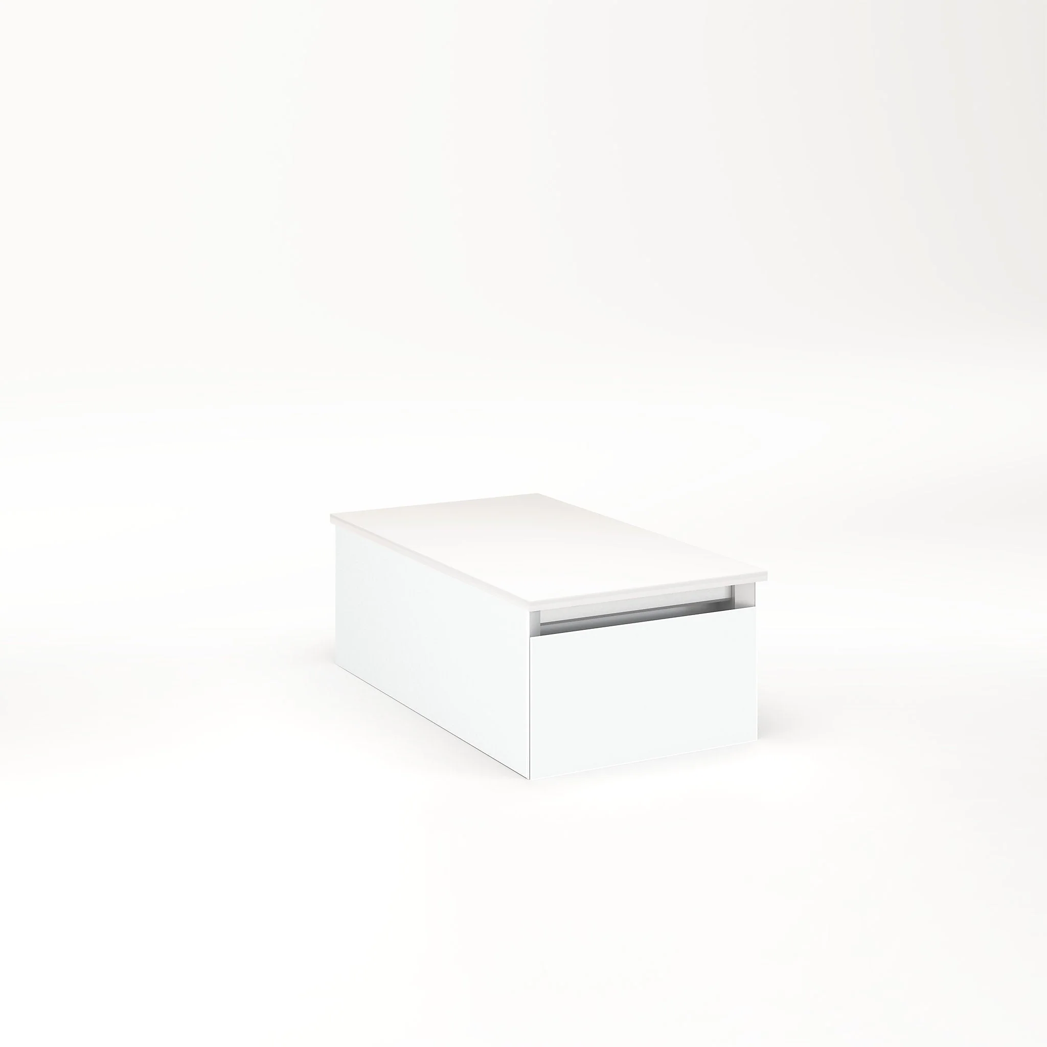 robern VM12H1D21F26L Cartesian Vanity, 12" x 7-1/2" x 21", Matte White, Full Drawer, Night Light, 5000K Temperature (Cool Light)