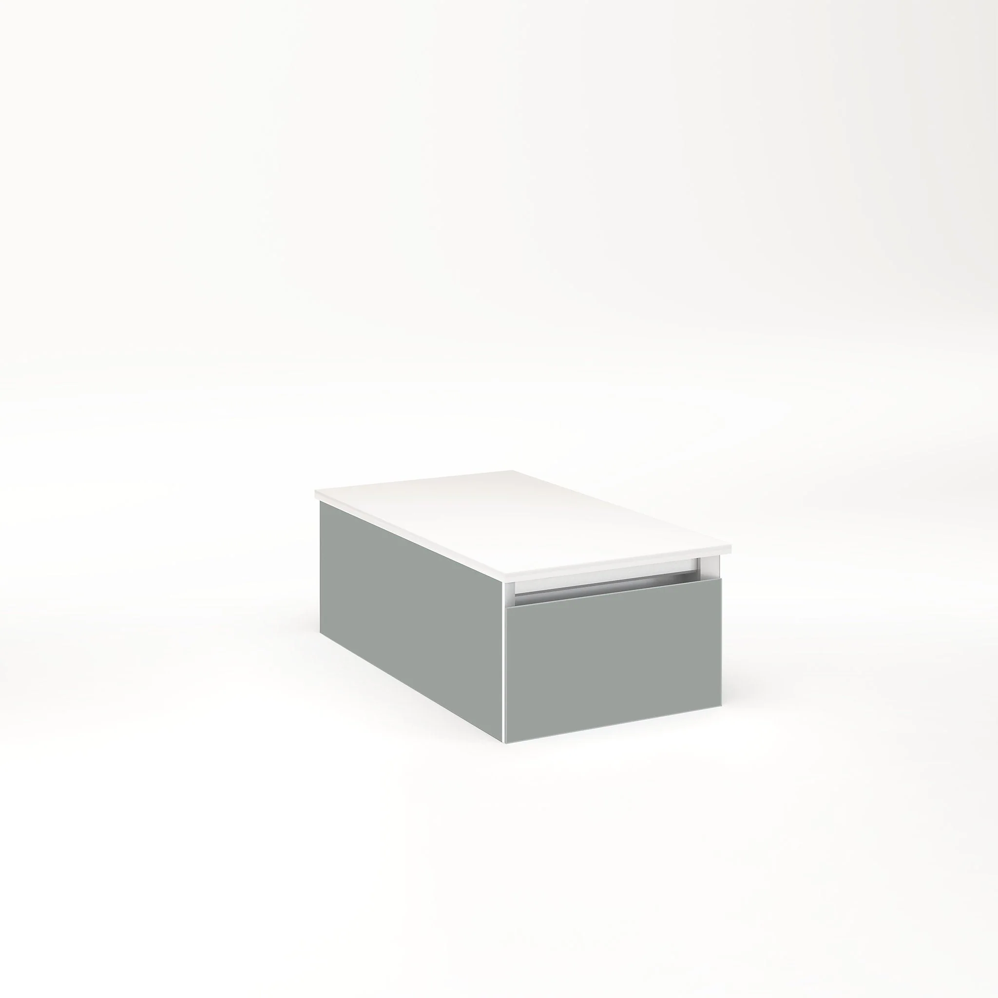 robern VM12H1D21F27L Cartesian Vanity, 12" x 7-1/2" x 21", Matte Gray, Full Drawer, Night Light, 5000K Temperature (Cool Light)