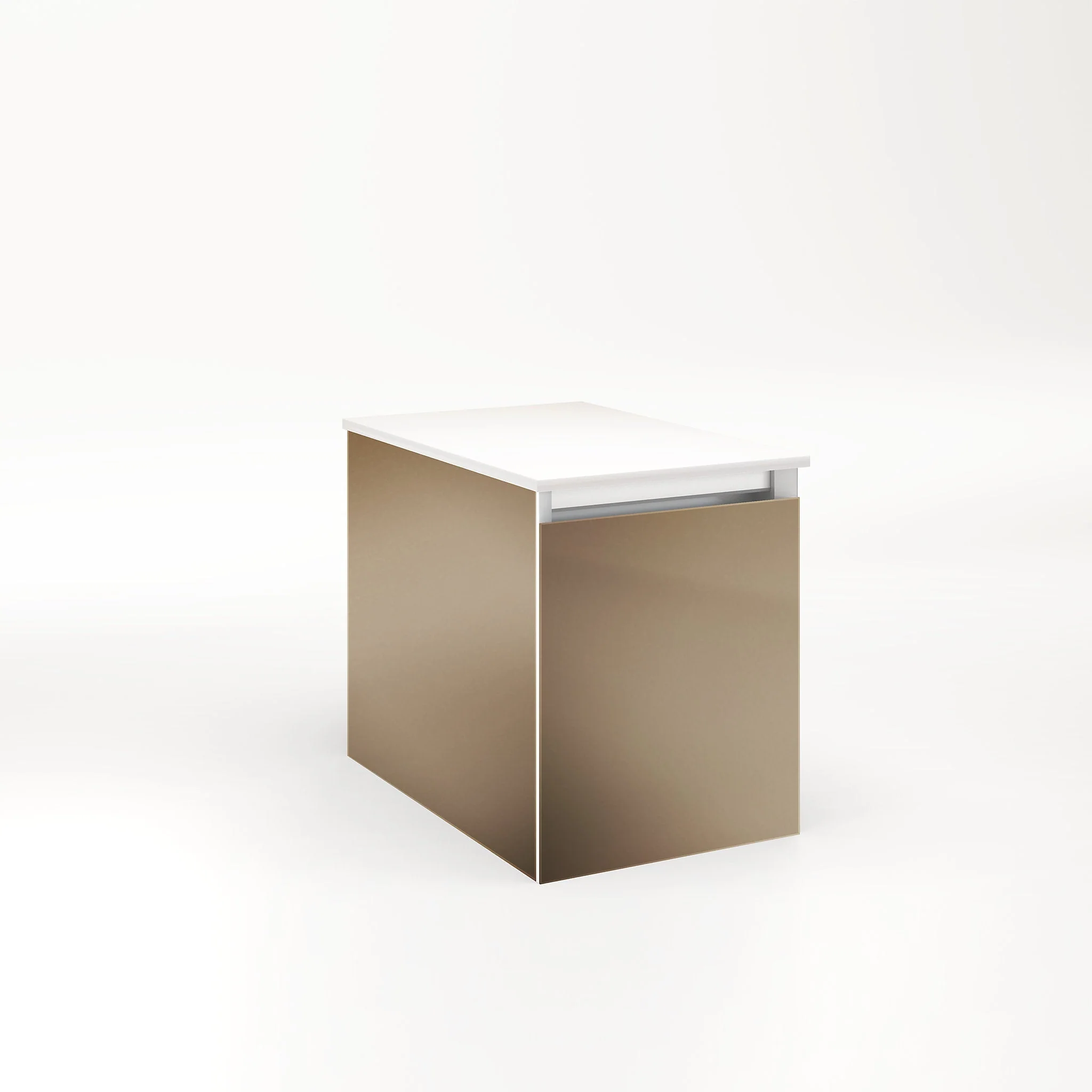 robern VM12H2D18F12L Cartesian Vanity, 12" x 15" x 18", Satin Bronze, Full Drawer, Night Light, 5000K Temperature (Cool Light)