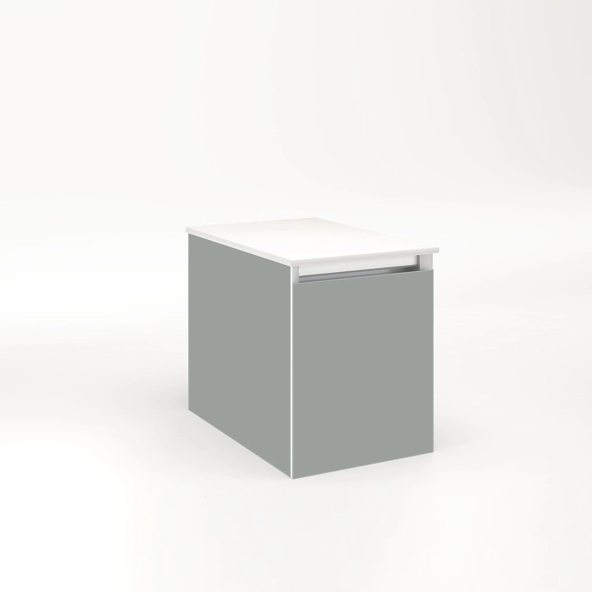 robern VM12H2D18F27L Cartesian Vanity, 12" x 15" x 18", Matte Gray, Full Drawer, Night Light, 5000K Temperature (Cool Light)