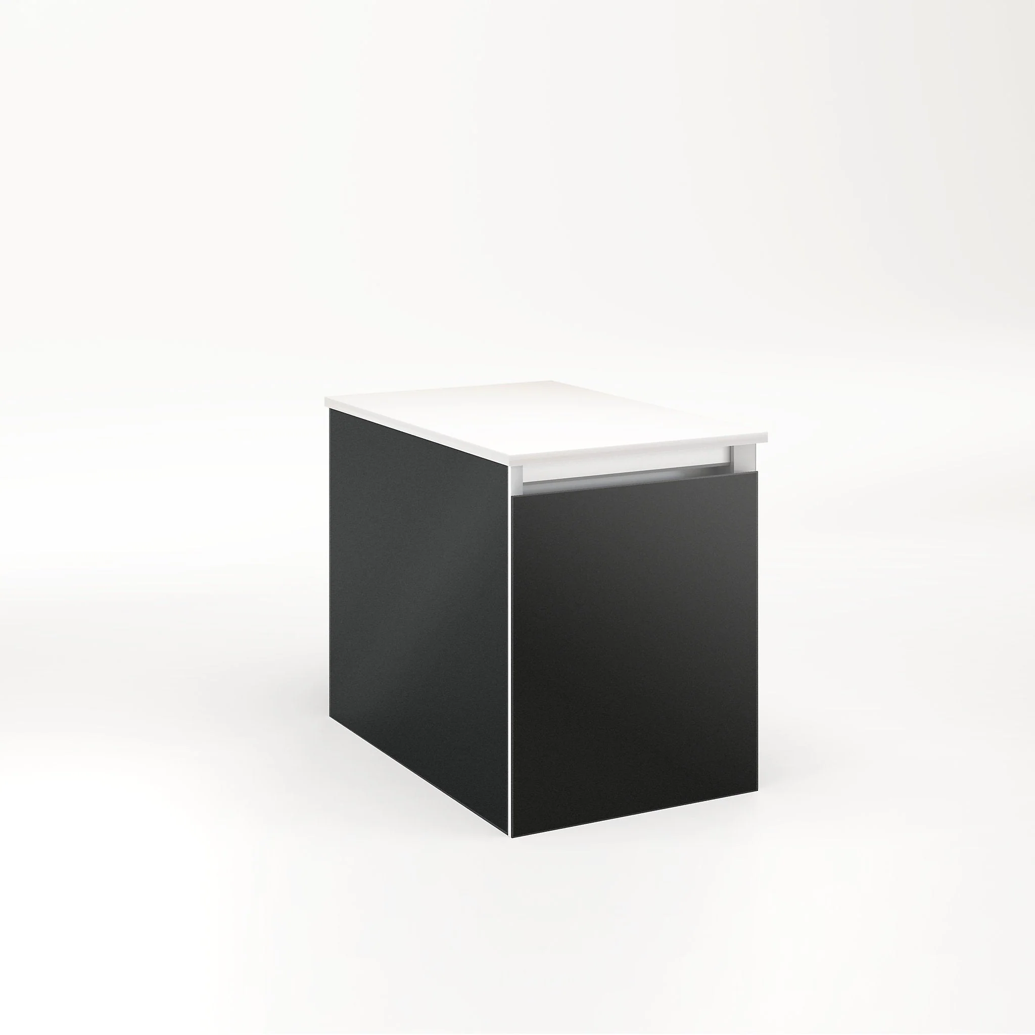 robern VM12H2D18F28N Cartesian Vanity, 12" x 15" x 18", Matte Black, Full Drawer, No Night Light