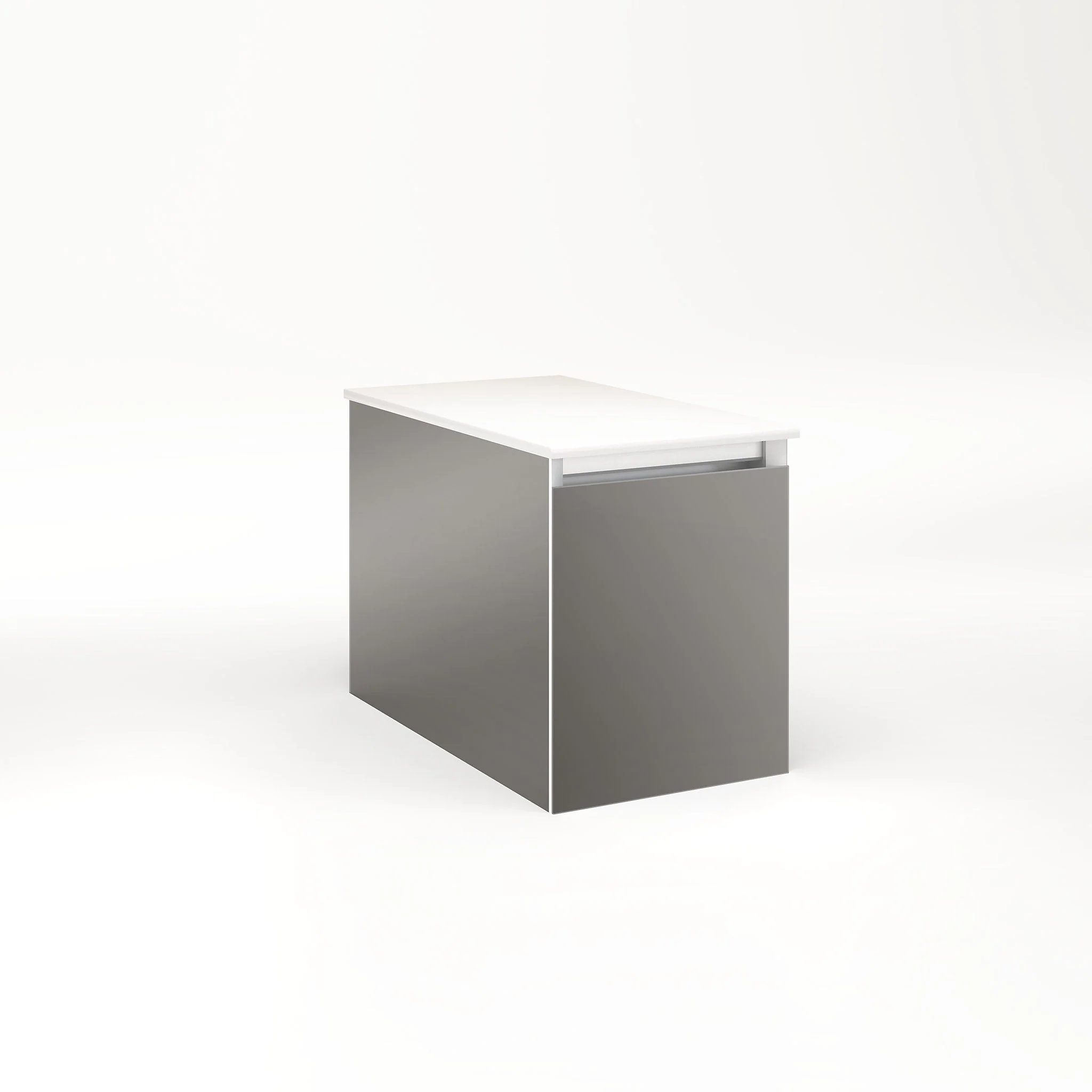 robern VM12H2D21F11L Cartesian Vanity, 12" x 15" x 21", Tinted Gray Mirror, Full Drawer, Night Light, 5000K Temperature (Cool Light)