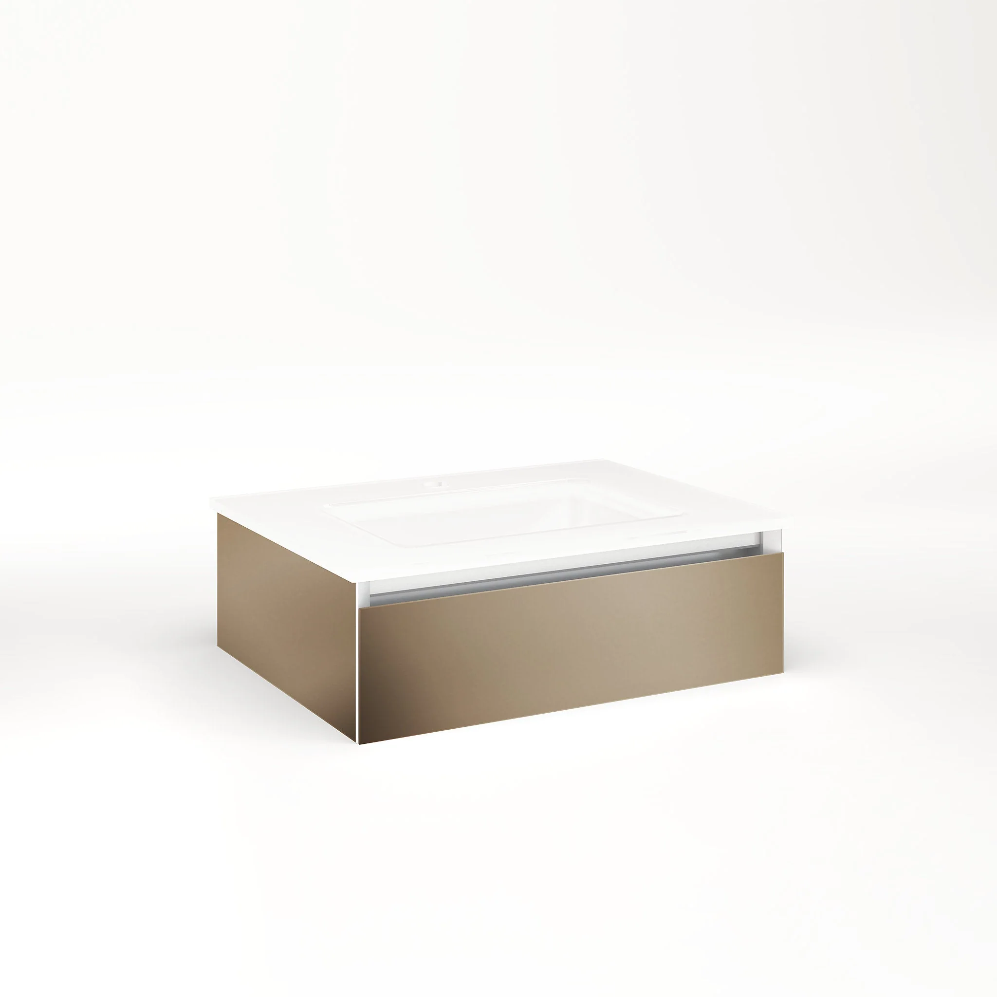 robern VM24H1D18F12S Cartesian Vanity, 24" x 7-1/2" x 18", Satin Bronze, Full Drawer, Selectable Night Light, 2700K/4000K Temperature (Warm/Cool Light)