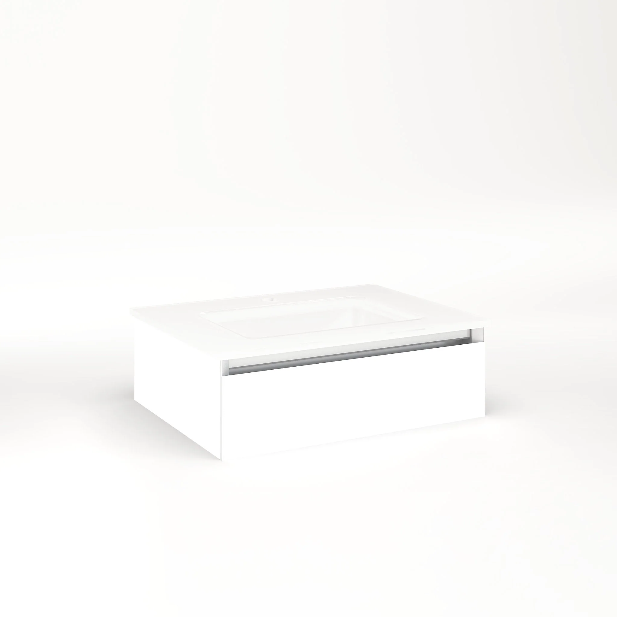 robern VM24H1D18P21N Cartesian Vanity, 24" x 7-1/2" x 18", White, Plumbing Drawer, No Night Light