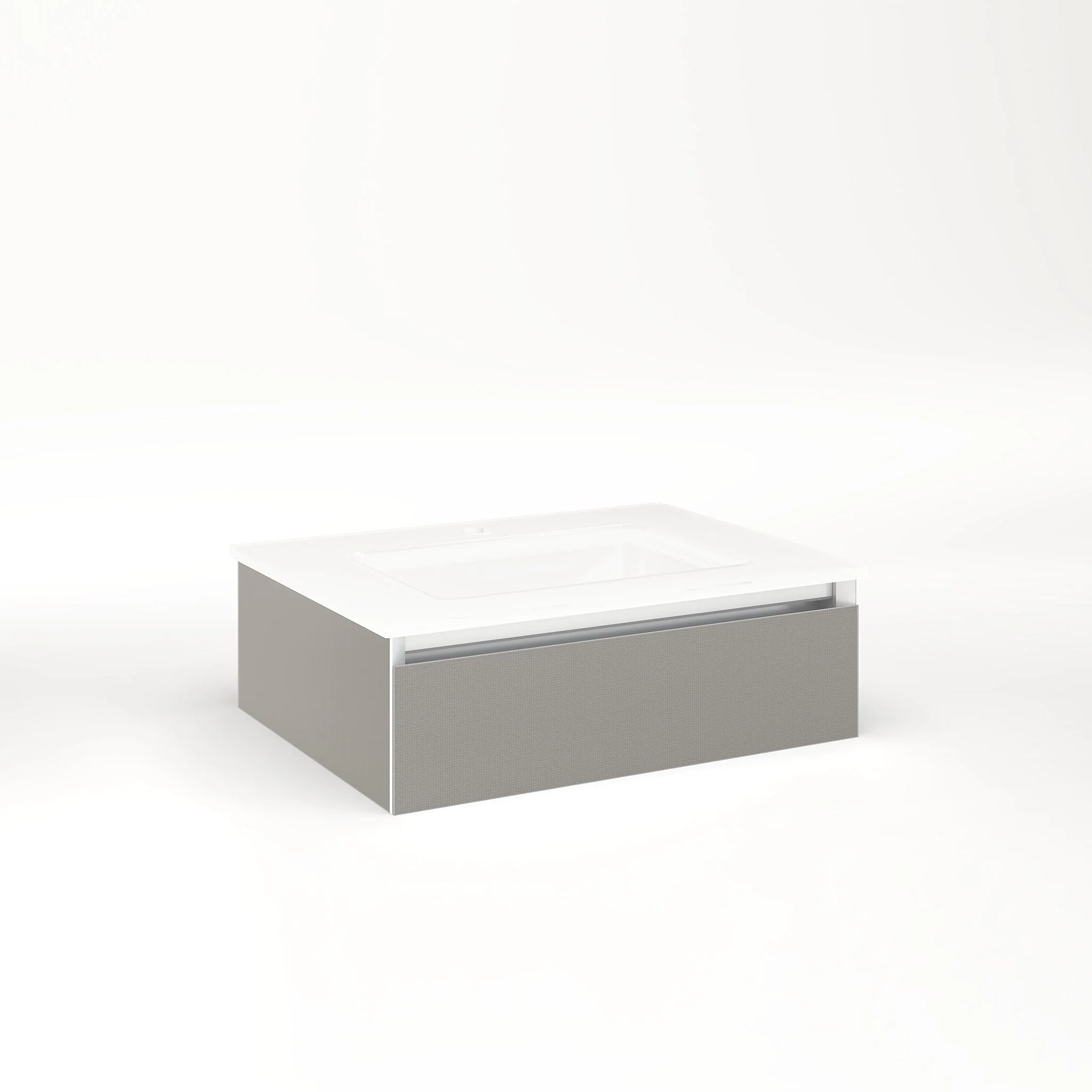 robern VM24H1D18P25N Cartesian Vanity, 24" x 7-1/2" x 18", Silver Screen, Plumbing Drawer, No Night Light