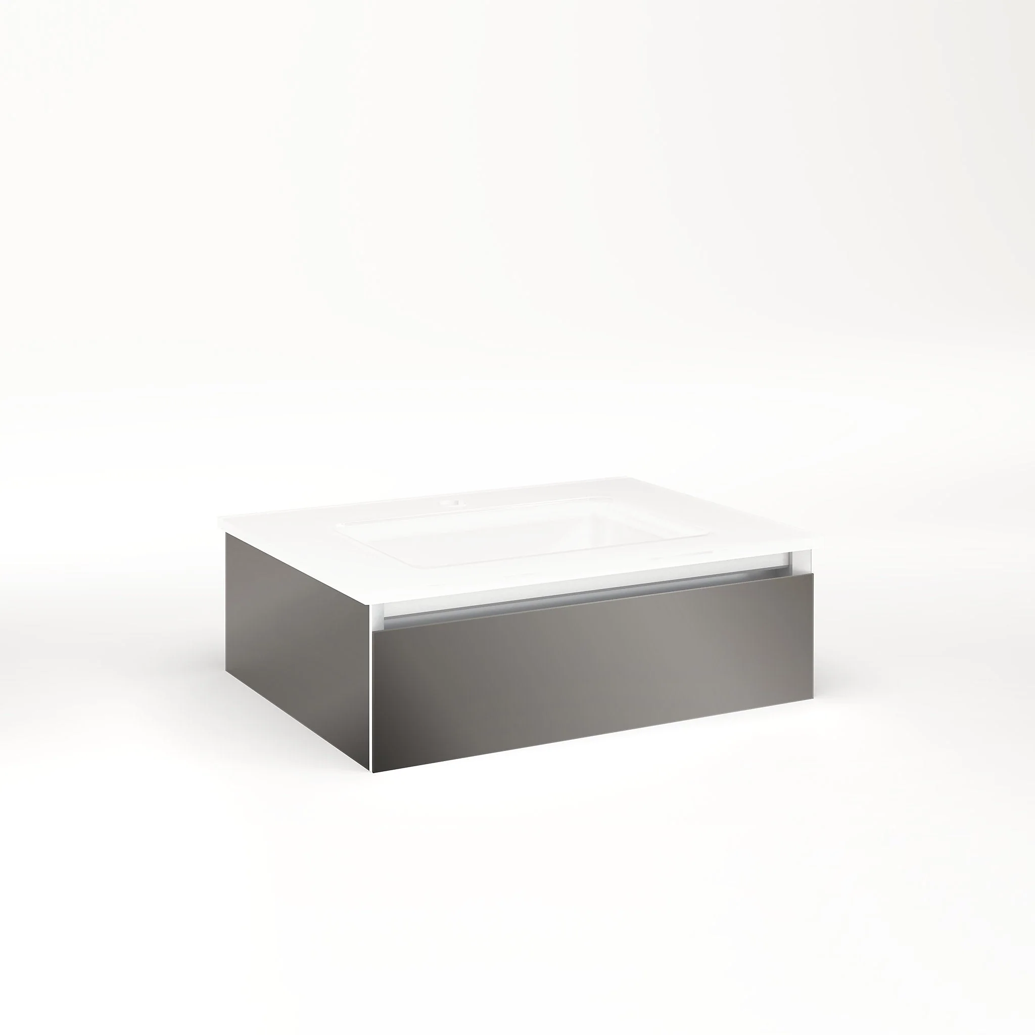 robern VM24H1D18T11L Cartesian Vanity, 24" x 7-1/2" x 18", Tinted Gray Mirror, Tip Out Drawer, Night Light, 5000K Temperature (Cool Light)