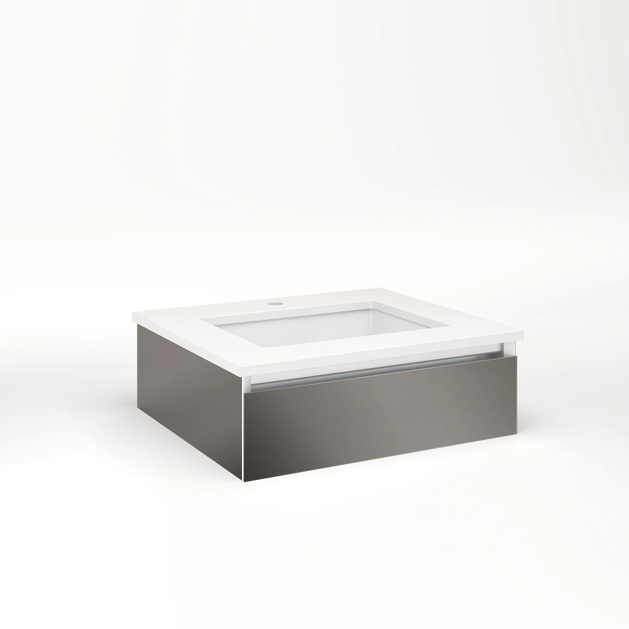 robern VM24H1D21P11L Cartesian Vanity, 24" x 7-1/2" x 21", Tinted Gray Mirror, Plumbing Drawer, Night Light, 5000K Temperature (Cool Light)