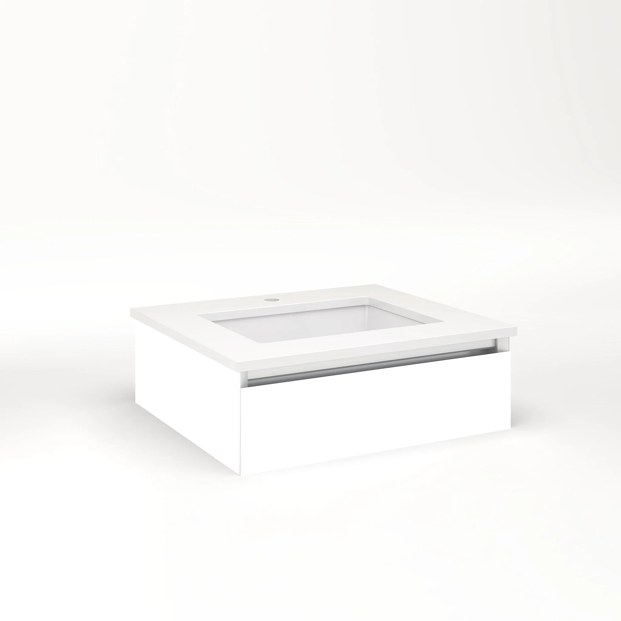 robern VM24H1D21T21L Cartesian Vanity, 24" x 7-1/2" x 21", White, Tip Out Drawer, Night Light, 5000K Temperature (Cool Light)