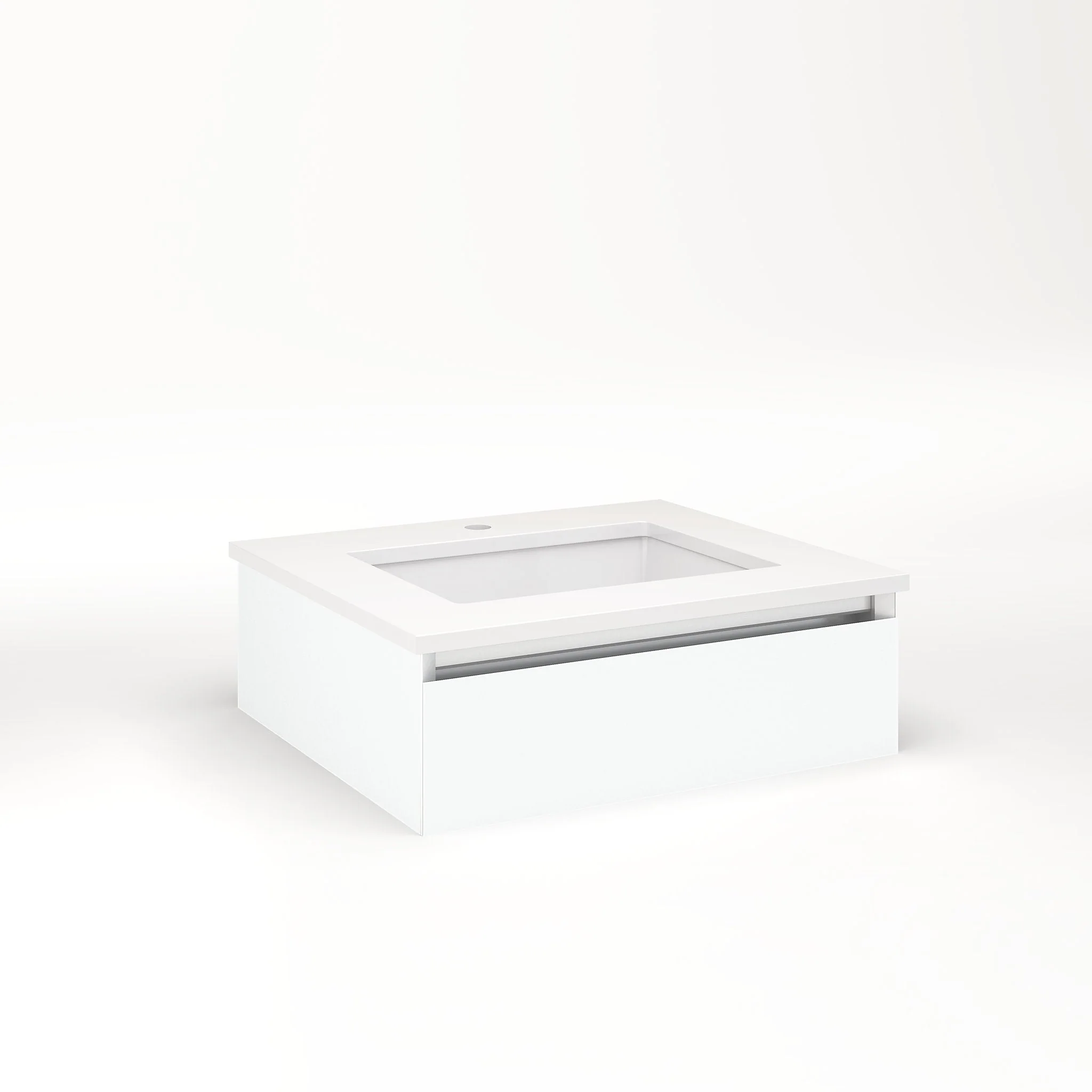 robern VM24H1D21T26L Cartesian Vanity, 24" x 7-1/2" x 21", Matte White, Tip Out Drawer, Night Light, 5000K Temperature (Cool Light)