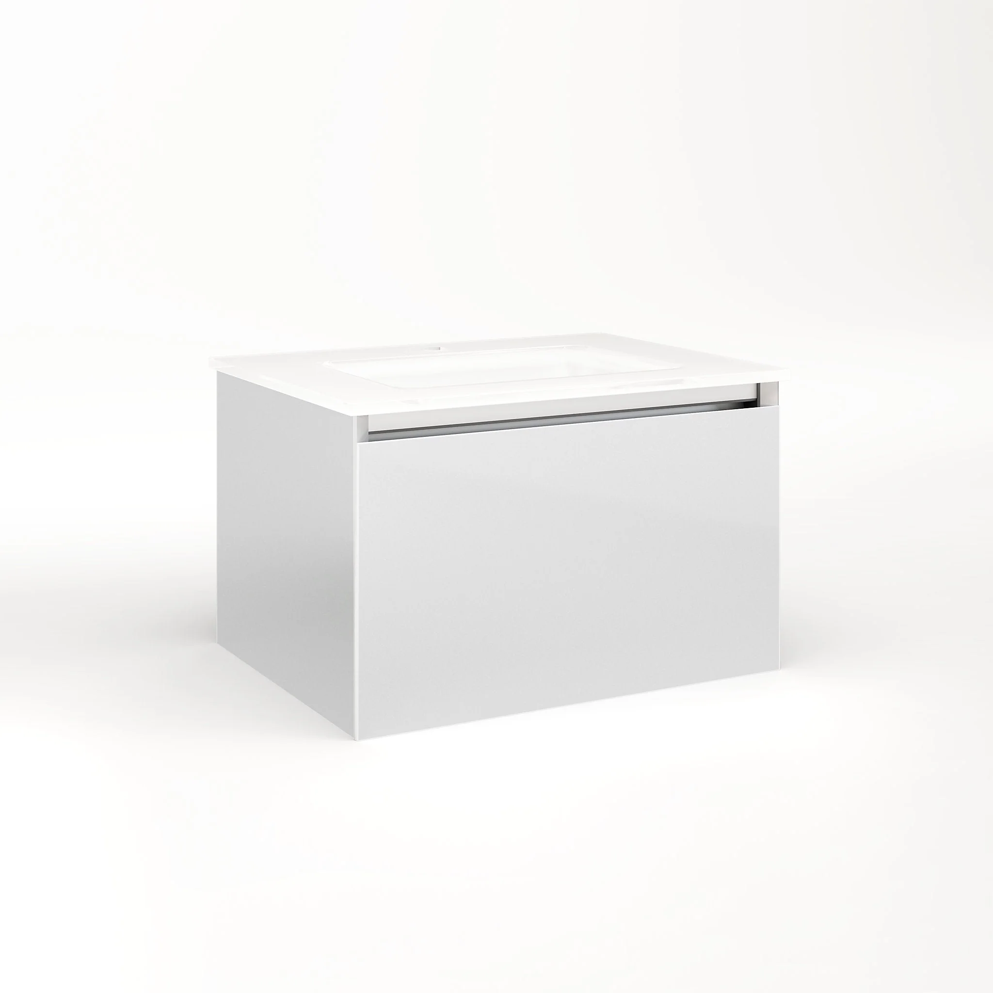 robern VM24H2D18F19L Cartesian Vanity, 24" x 15" x 18", Satin White, Full Drawer, Night Light, 5000K Temperature (Cool Light)