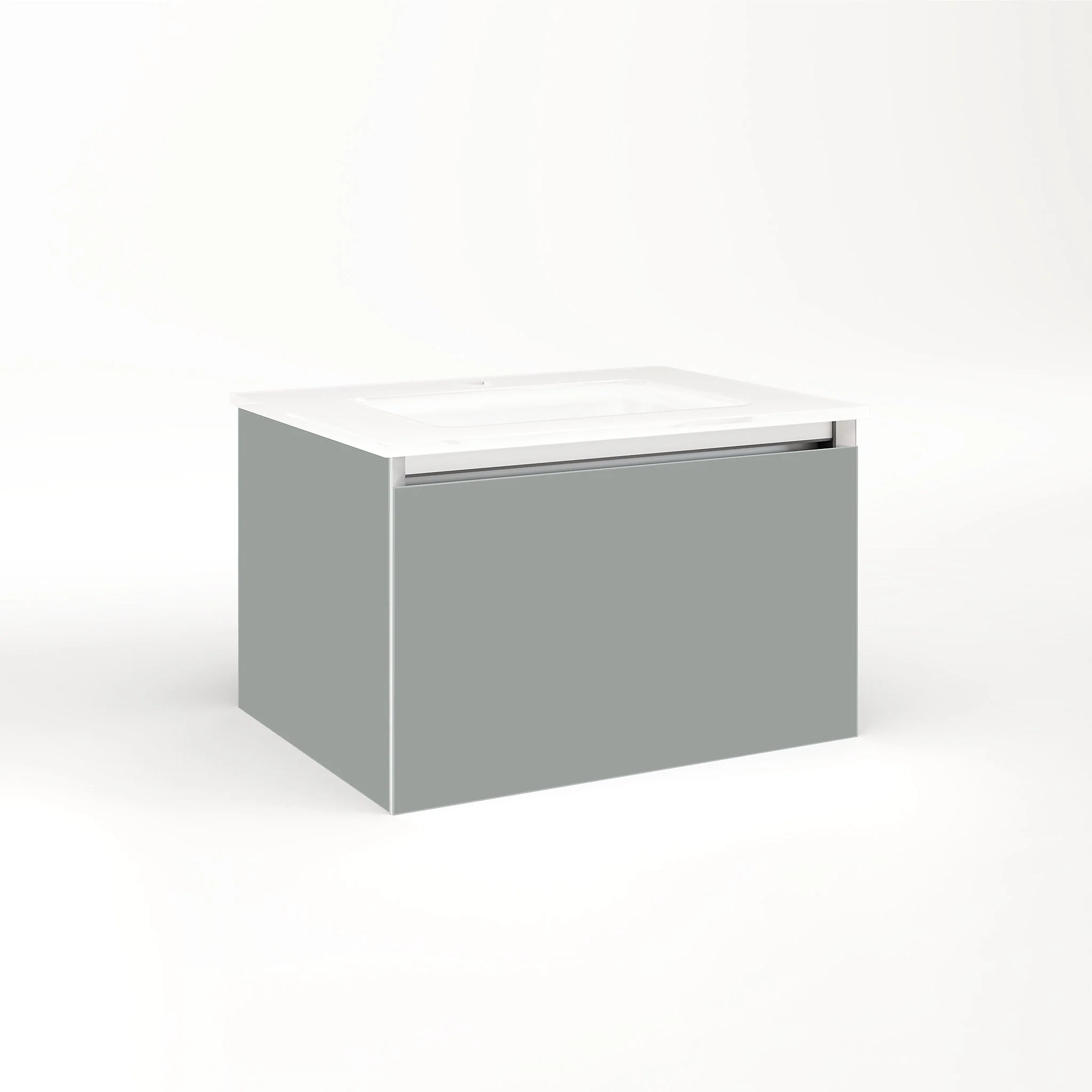 robern VM24H2D18F27L Cartesian Vanity, 24" x 15" x 18", Matte Gray, Full Drawer, Night Light, 5000K Temperature (Cool Light)