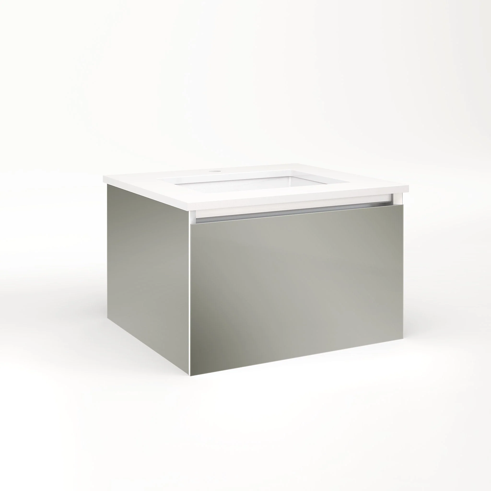 robern VM24H2D21F10L Cartesian Vanity, 24" x 15" x 21", Mirror, Full Drawer, Night Light, 5000K Temperature (Cool Light)