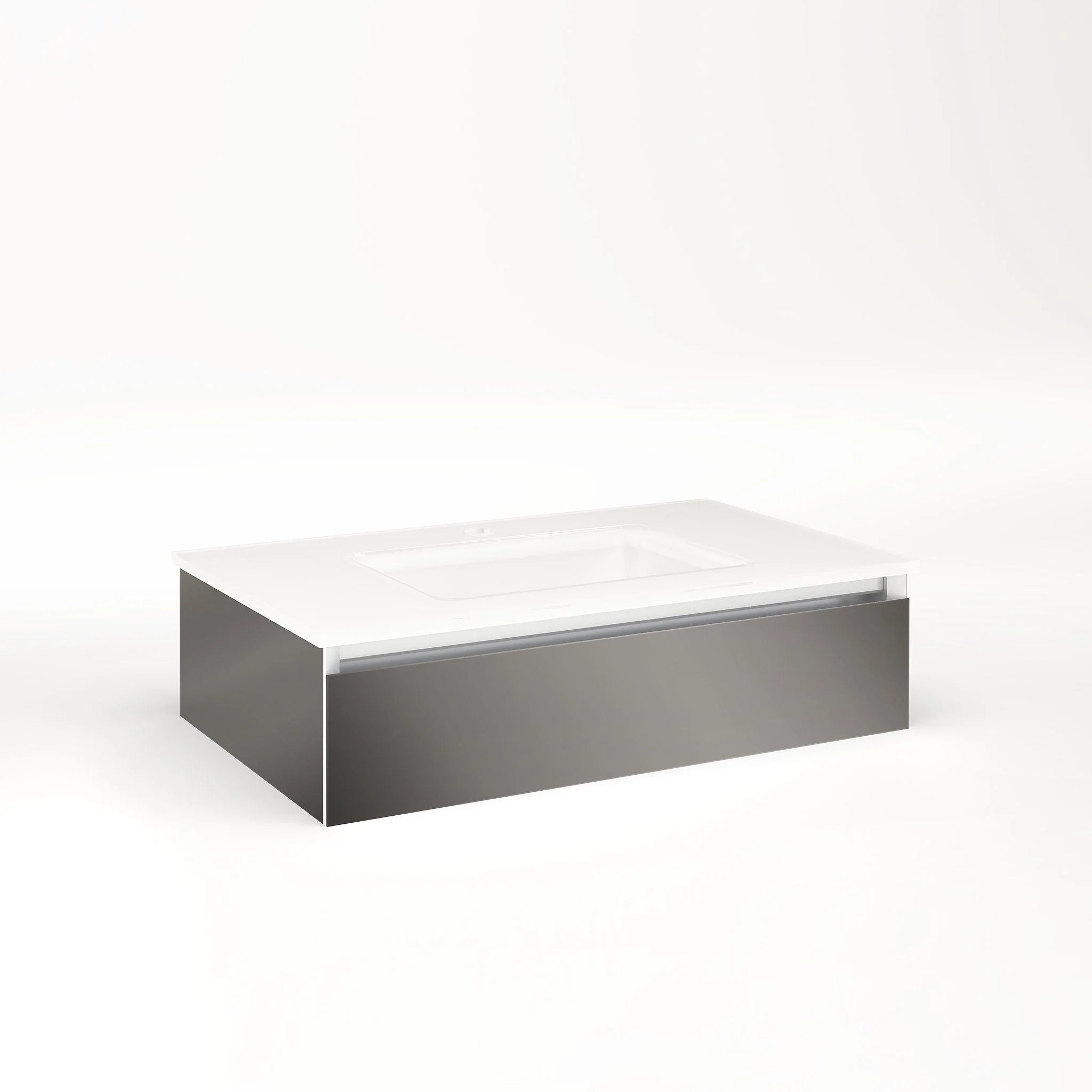 robern VM30H1D18F11L Cartesian Vanity, 30" x 7-1/2" x 18", Tinted Gray Mirror, Full Drawer, Night Light, 5000K Temperature (Cool Light)