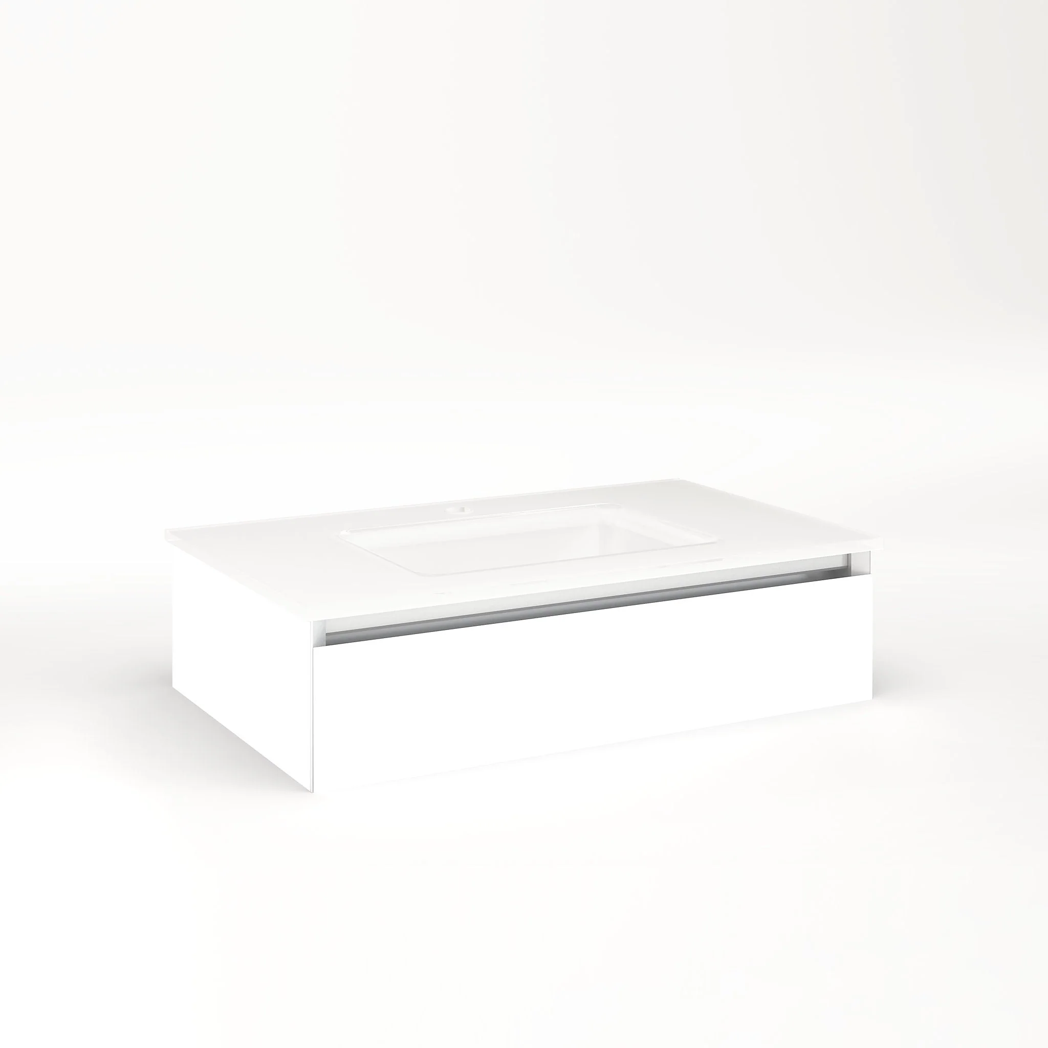 robern VM30H1D18P21N Cartesian Vanity, 30" x 7-1/2" x 18", White, Plumbing Drawer, No Night Light