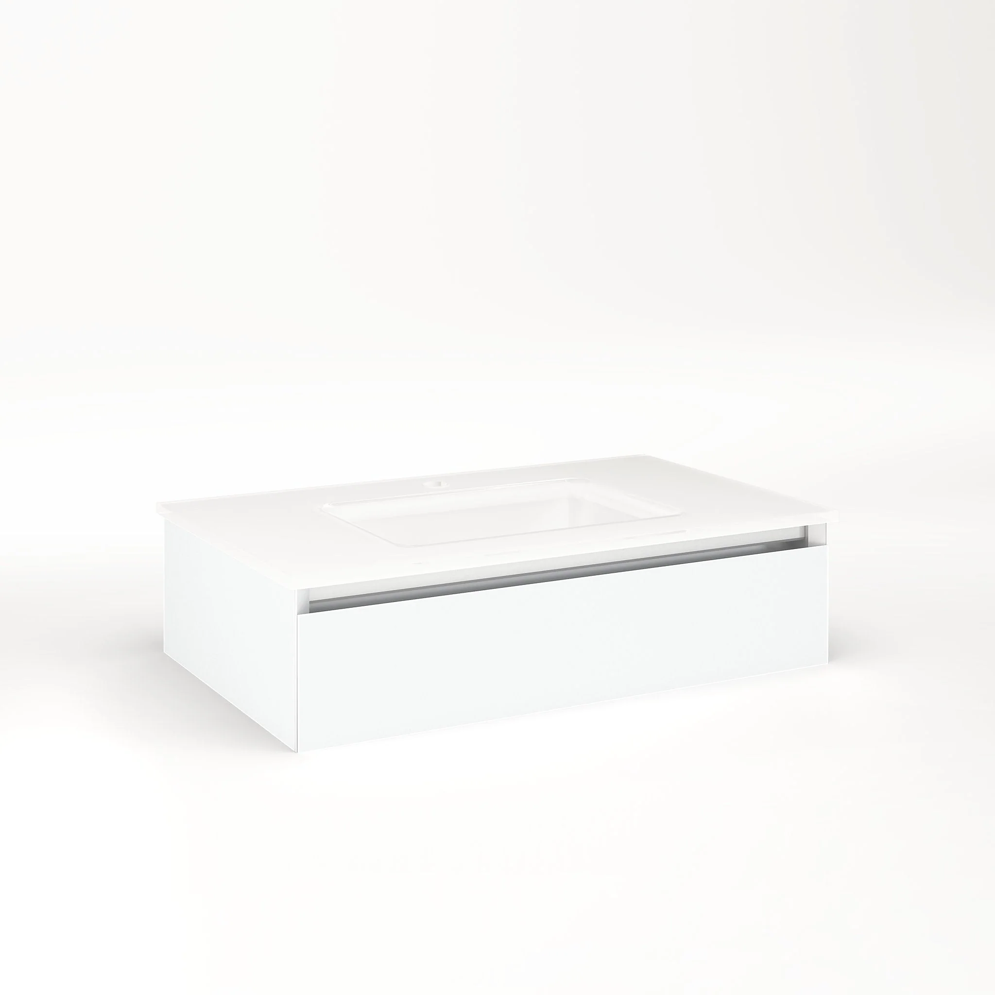 robern VM30H1D18P26L Cartesian Vanity, 30" x 7-1/2" x 18", Matte White, Plumbing Drawer, Night Light, 5000K Temperature (Cool Light)