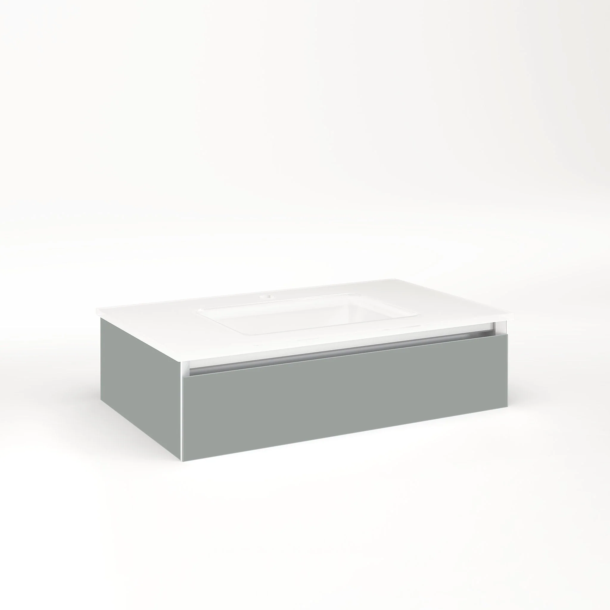 robern VM30H1D18T27L Cartesian Vanity, 30" x 7-1/2" x 18", Matte Gray, Tip Out Drawer, Night Light, 5000K Temperature (Cool Light)