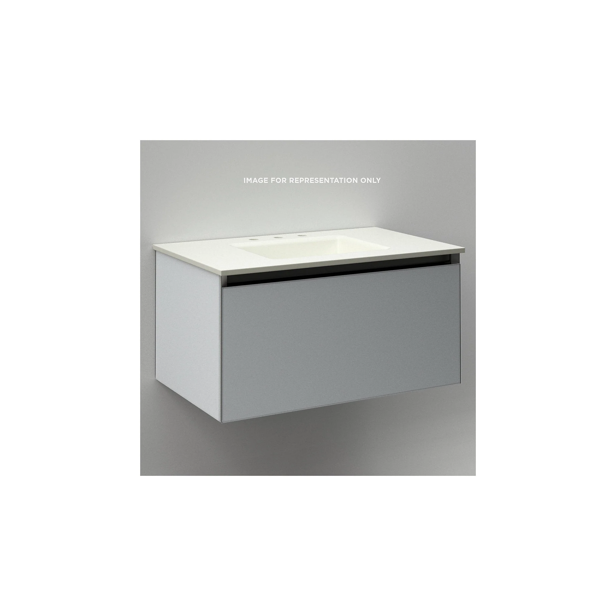 robern VM30H2D18F27L Cartesian Vanity, 30" x 15" x 18", Matte Gray, Full Drawer, Night Light, 5000K Temperature (Cool Light)