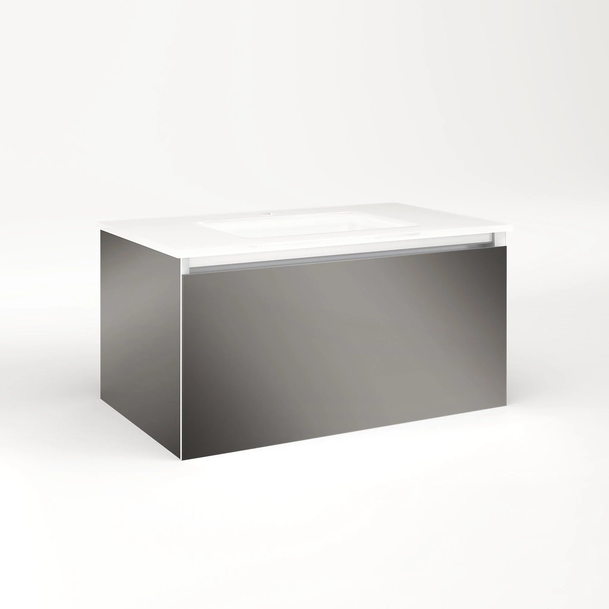 robern VM30H2D18P11N Cartesian Vanity, 30" x 15" x 18", Tinted Gray Mirror, Plumbing Drawer, No Night Light