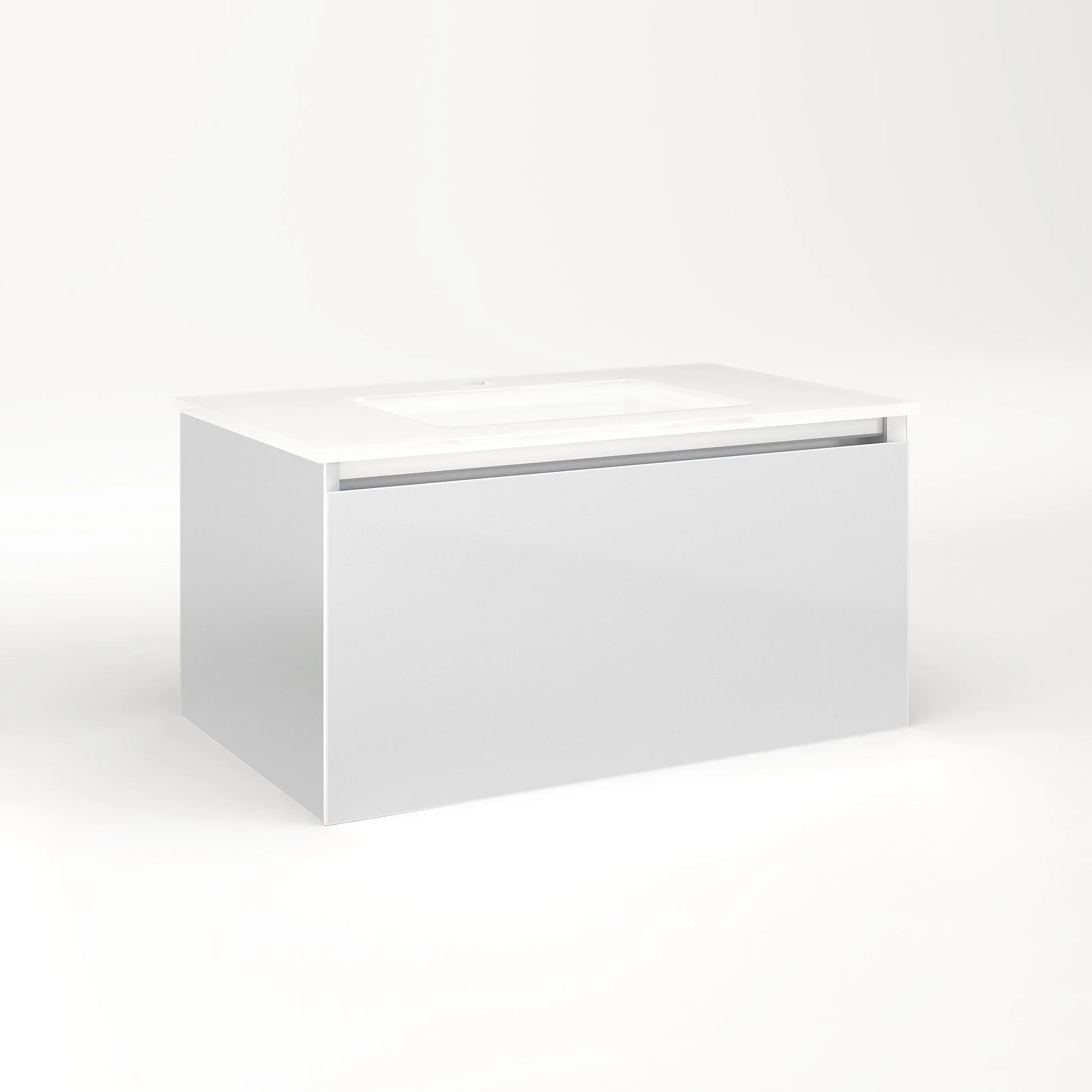 robern VM30H2D18P19S Cartesian Vanity, 30" x 15" x 18", Satin White, Plumbing Drawer, Selectable Night Light, 2700K/4000K Temperature (Warm/Cool Light)