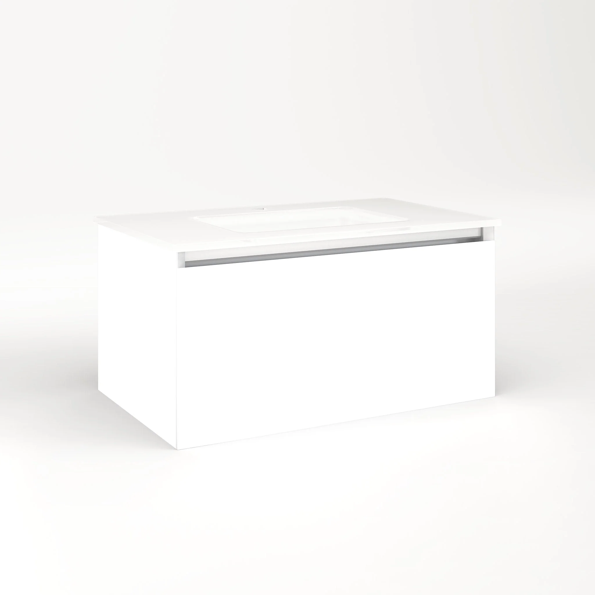 robern VM30H2D18P21N Cartesian Vanity, 30" x 15" x 18", White, Plumbing Drawer, No Night Light