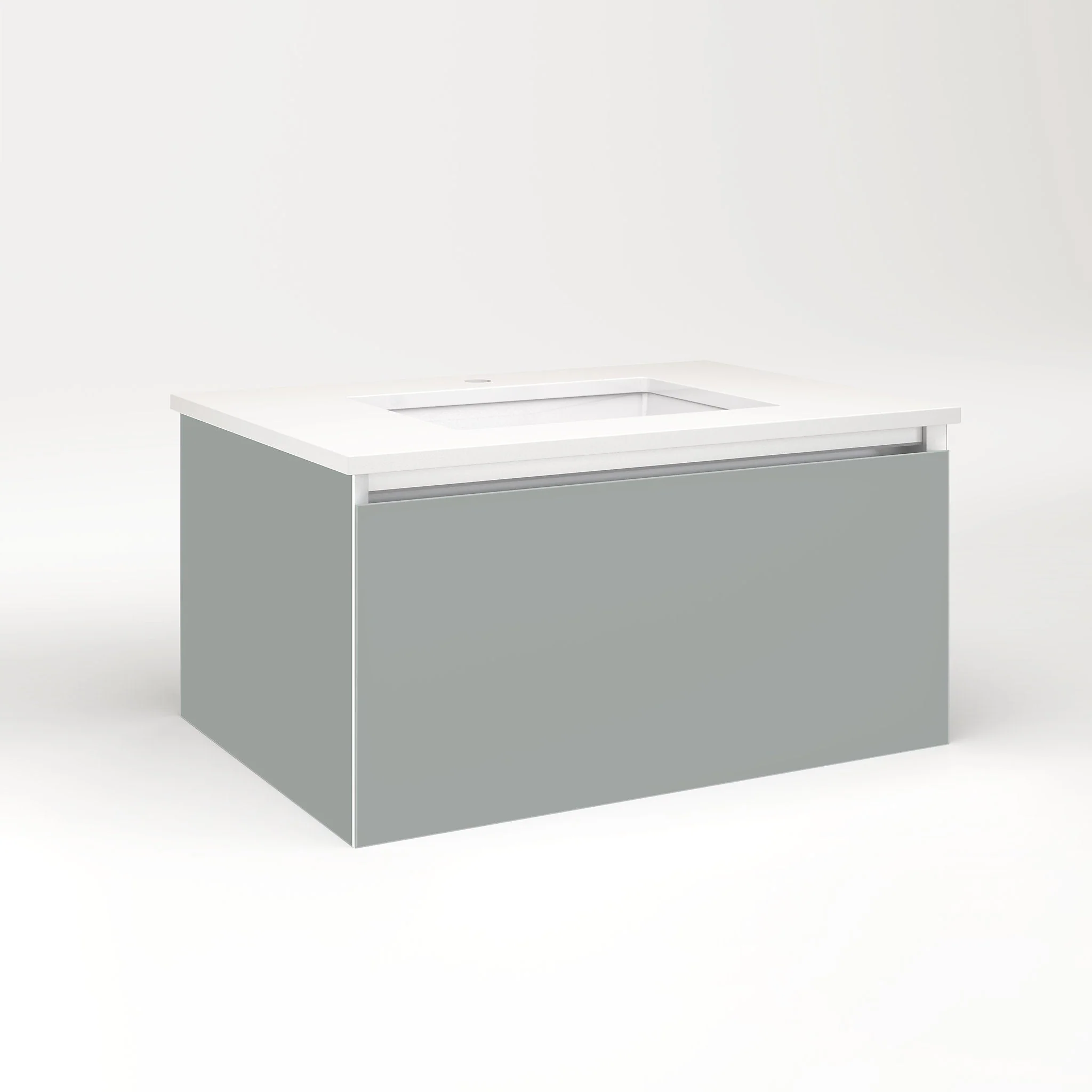 robern VM30H2D21F27L Cartesian Vanity, 30" x 15" x 21", Matte Gray, Full Drawer, Night Light, 5000K Temperature (Cool Light)