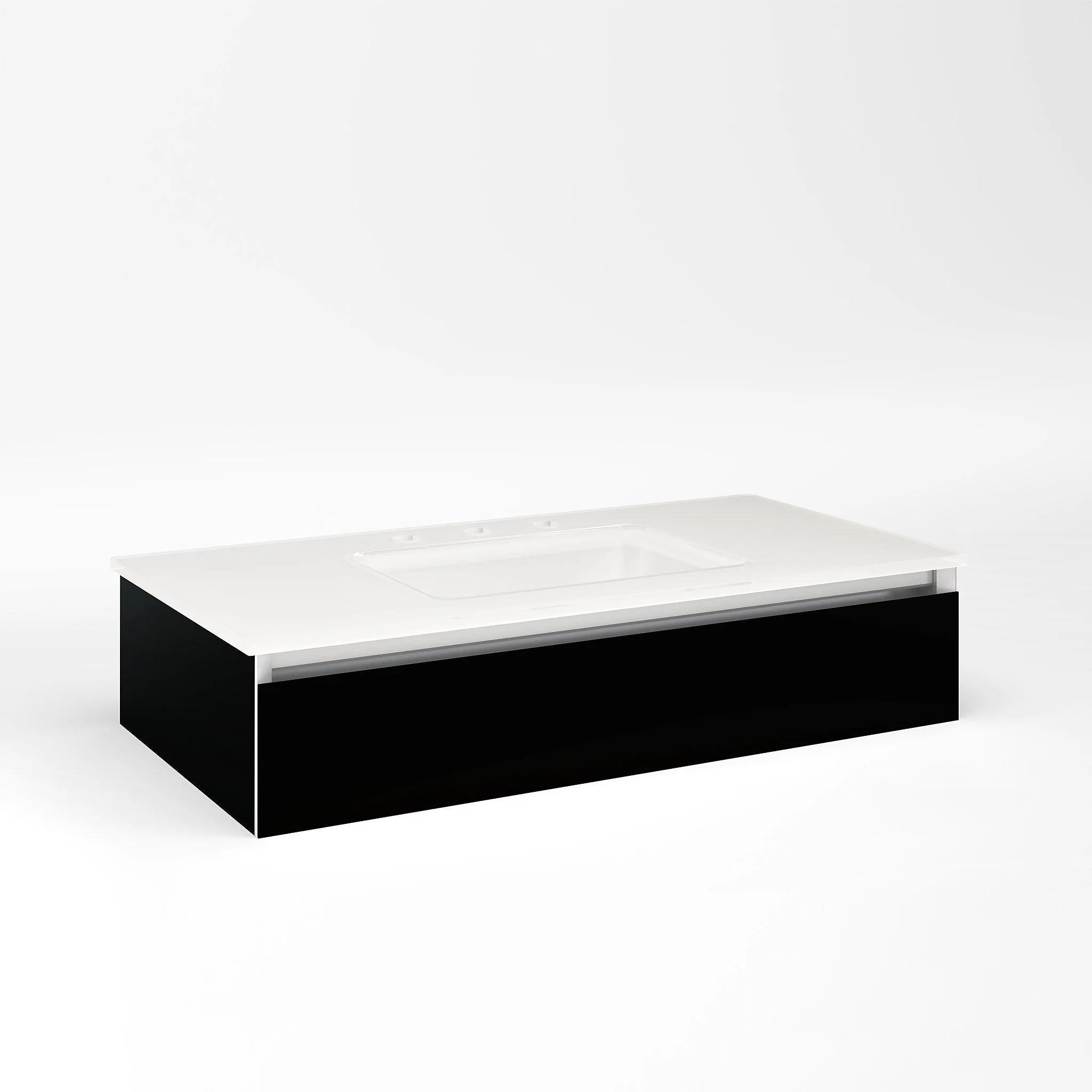robern VM36H1D18F20N Cartesian Vanity, 36" x 7-1/2" x 18", Black, Full Drawer, No Night Light