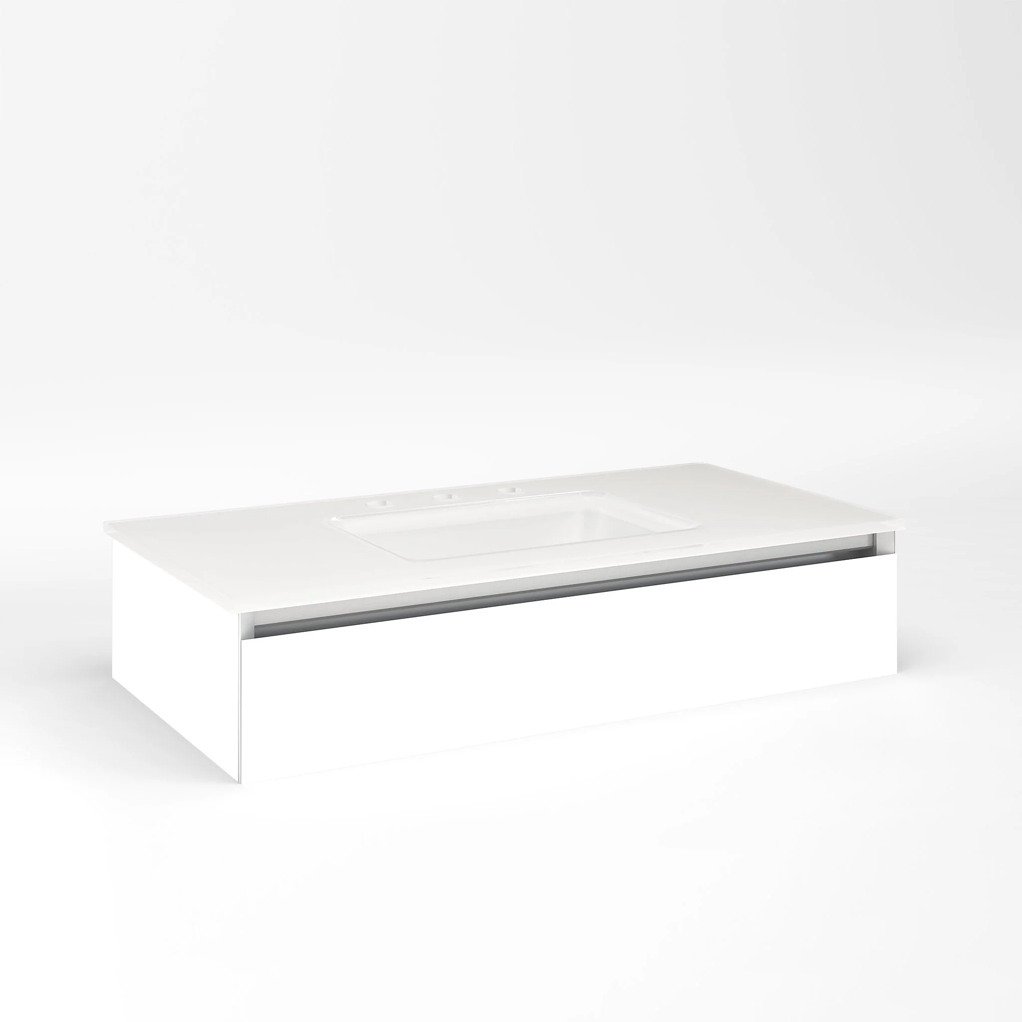 robern VM36H1D18F26L Cartesian Vanity, 36" x 7-1/2" x 18", Matte White, Full Drawer, Night Light, 5000K Temperature (Cool Light)