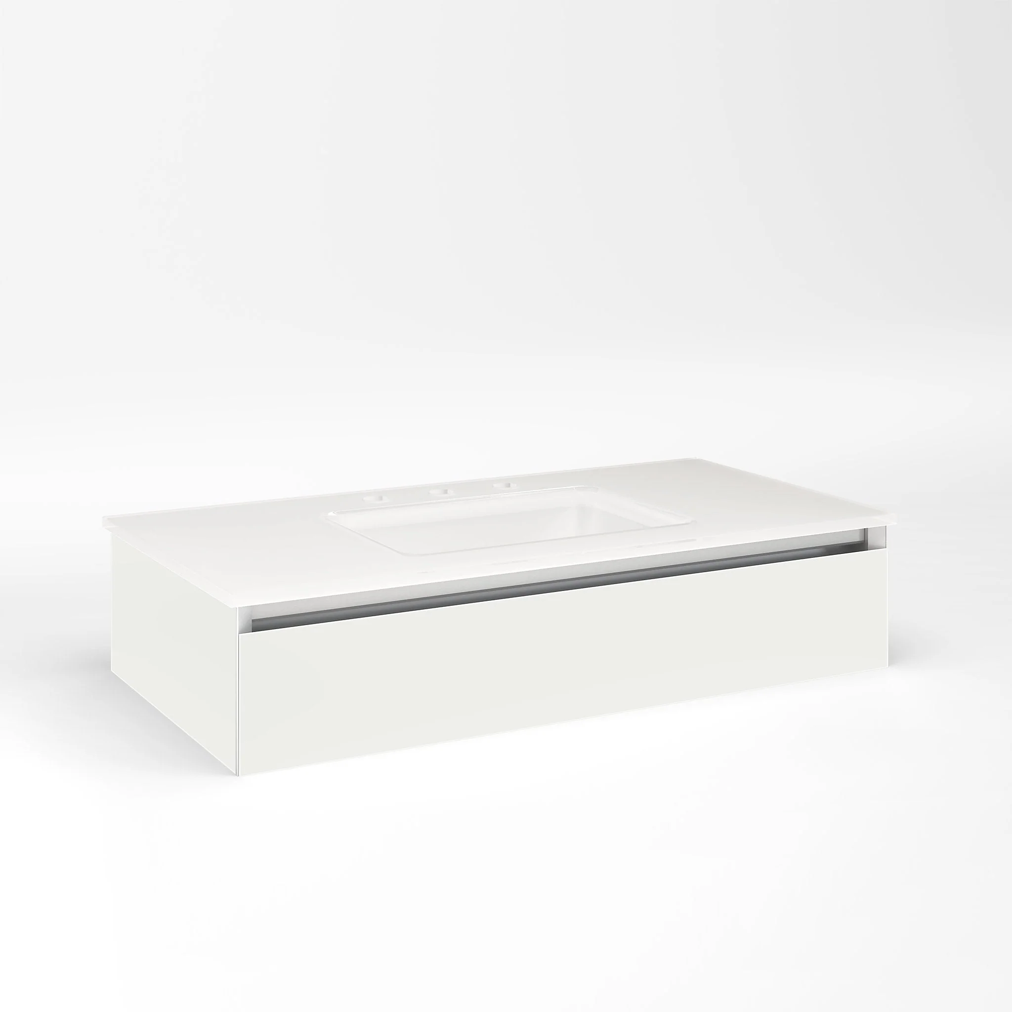 robern VM36H1D18T22L Cartesian Vanity, 36" x 7-1/2" x 18", Beach, Tip Out Drawer, Night Light, 5000K Temperature (Cool Light)