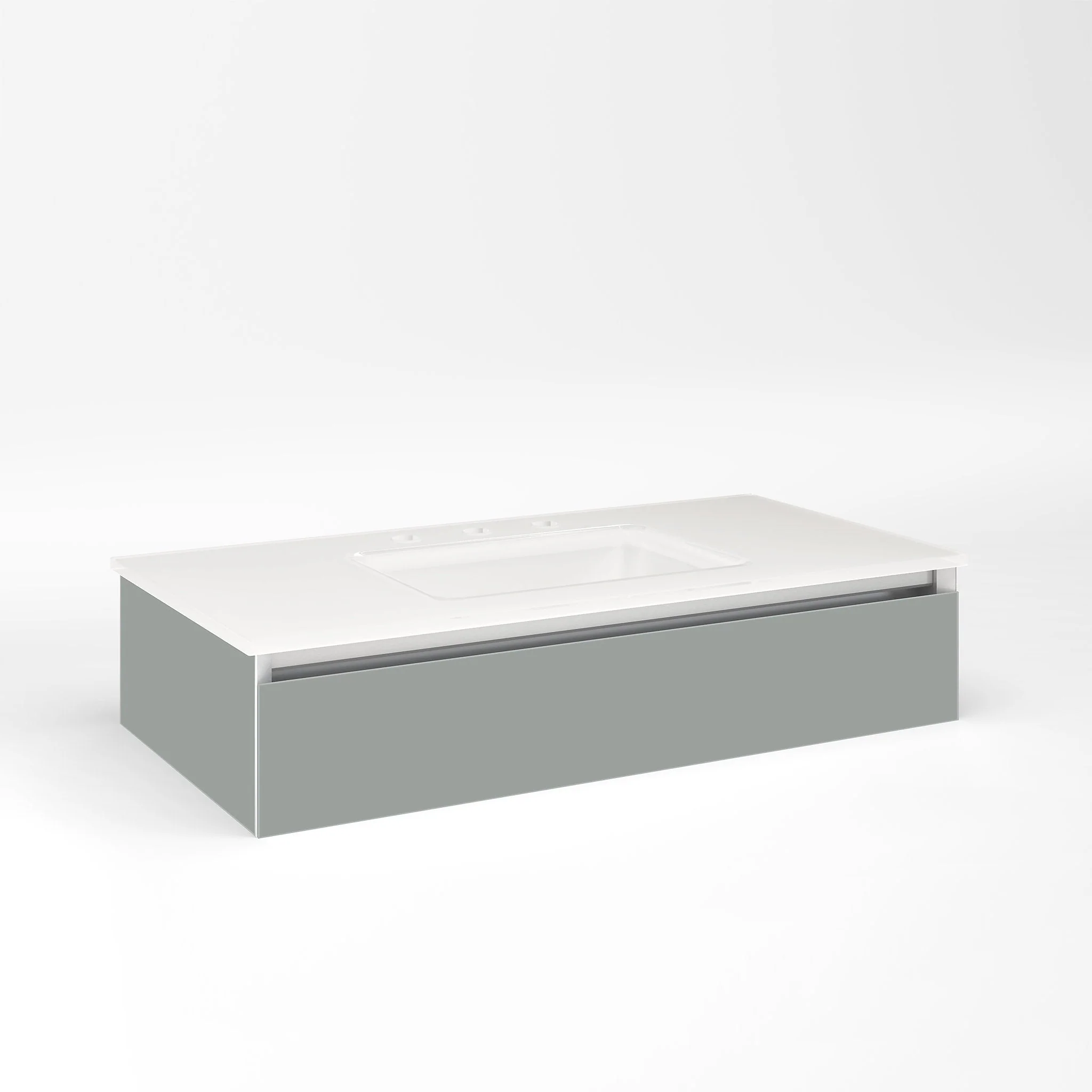 robern VM36H1D18T27N Cartesian Vanity, 36" x 7-1/2" x 18", Matte Gray, Tip Out Drawer, No Night Light