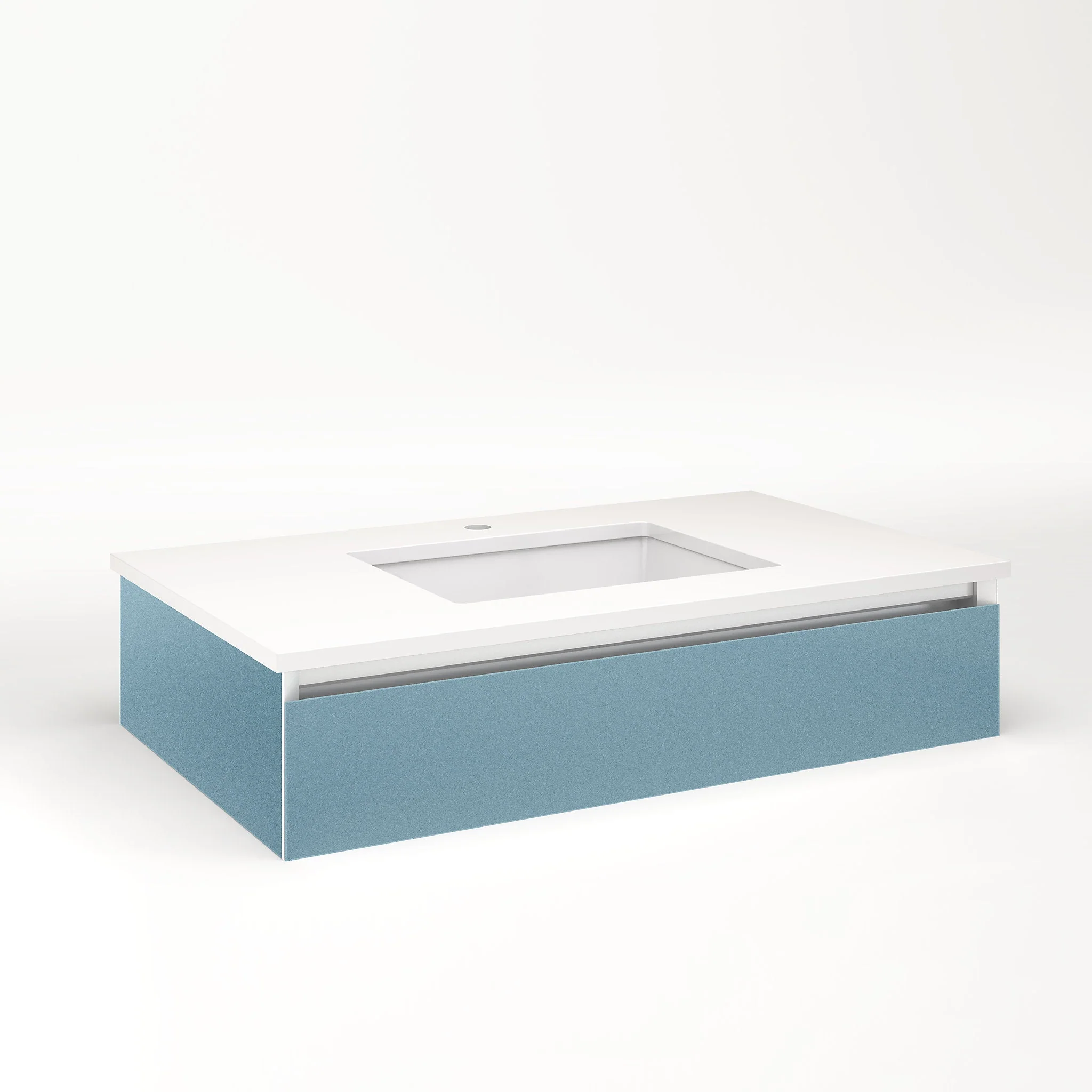 robern VM36H1D21F23S Cartesian Vanity, 36" x 7-1/2" x 21", Ocean, Full Drawer, Selectable Night Light, 2700K/4000K Temperature (Warm/Cool Light)