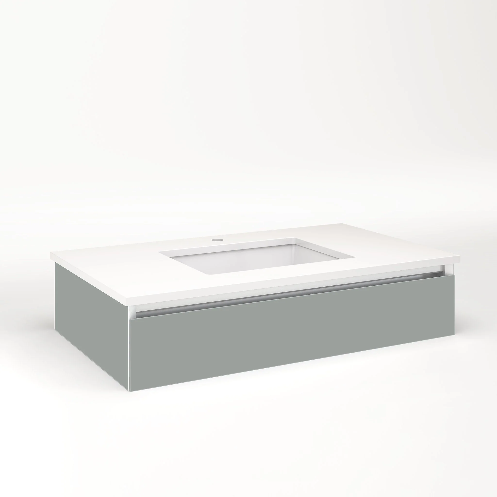 robern VM36H1D21T27L Cartesian Vanity, 36" x 7-1/2" x 21", Matte Gray, Tip Out Drawer, Night Light, 5000K Temperature (Cool Light)