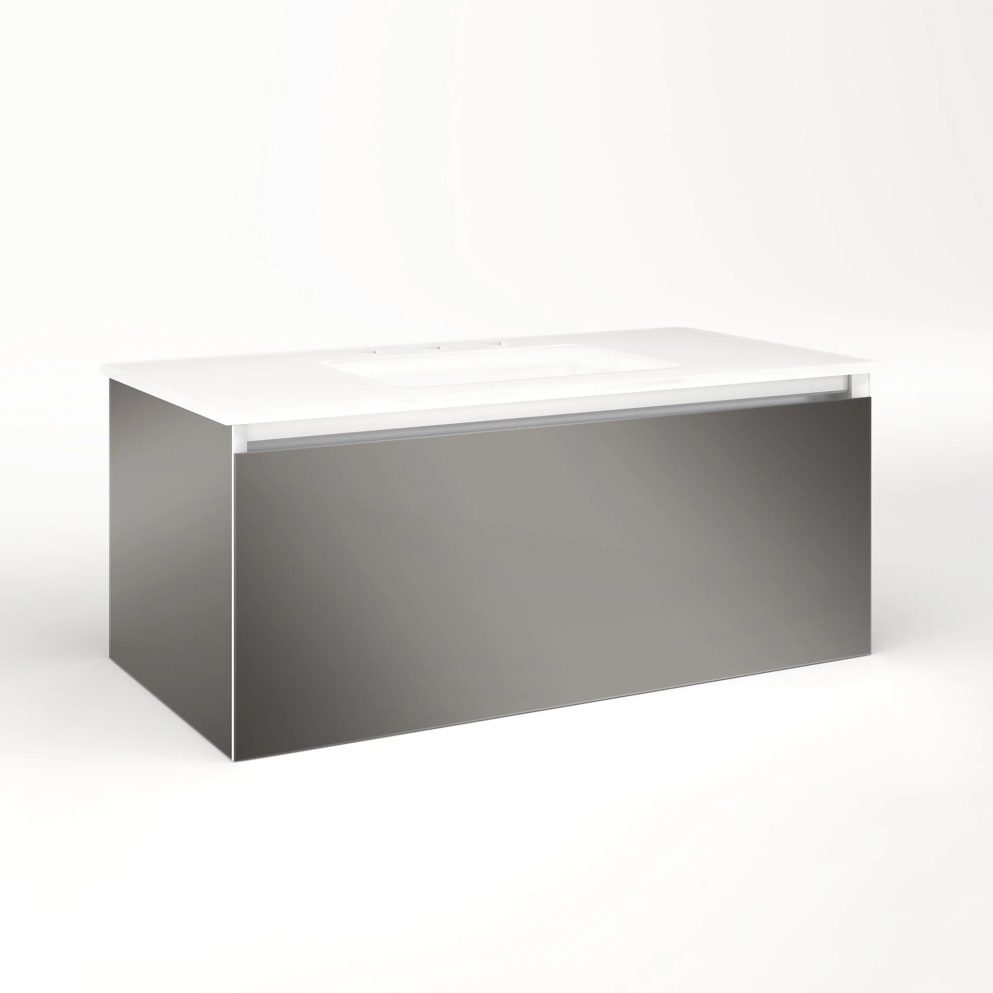 robern VM36H2D18F11N Cartesian Vanity, 36" x 15" x 18", Tinted Gray Mirror, Full Drawer, No Night Light