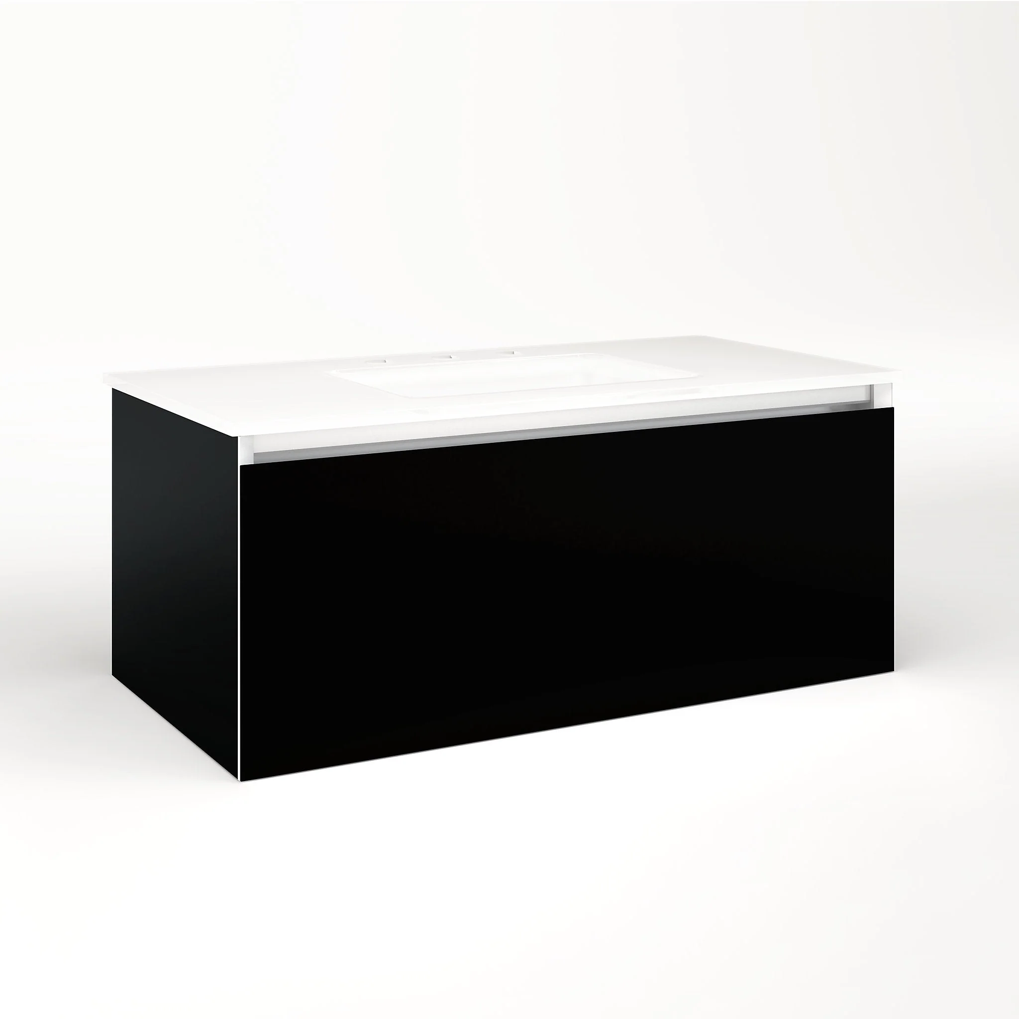 robern VM36H2D18F20S Cartesian Vanity, 36" x 15" x 18", Black, Full Drawer, Selectable Night Light, 2700K/4000K Temperature (Warm/Cool Light)