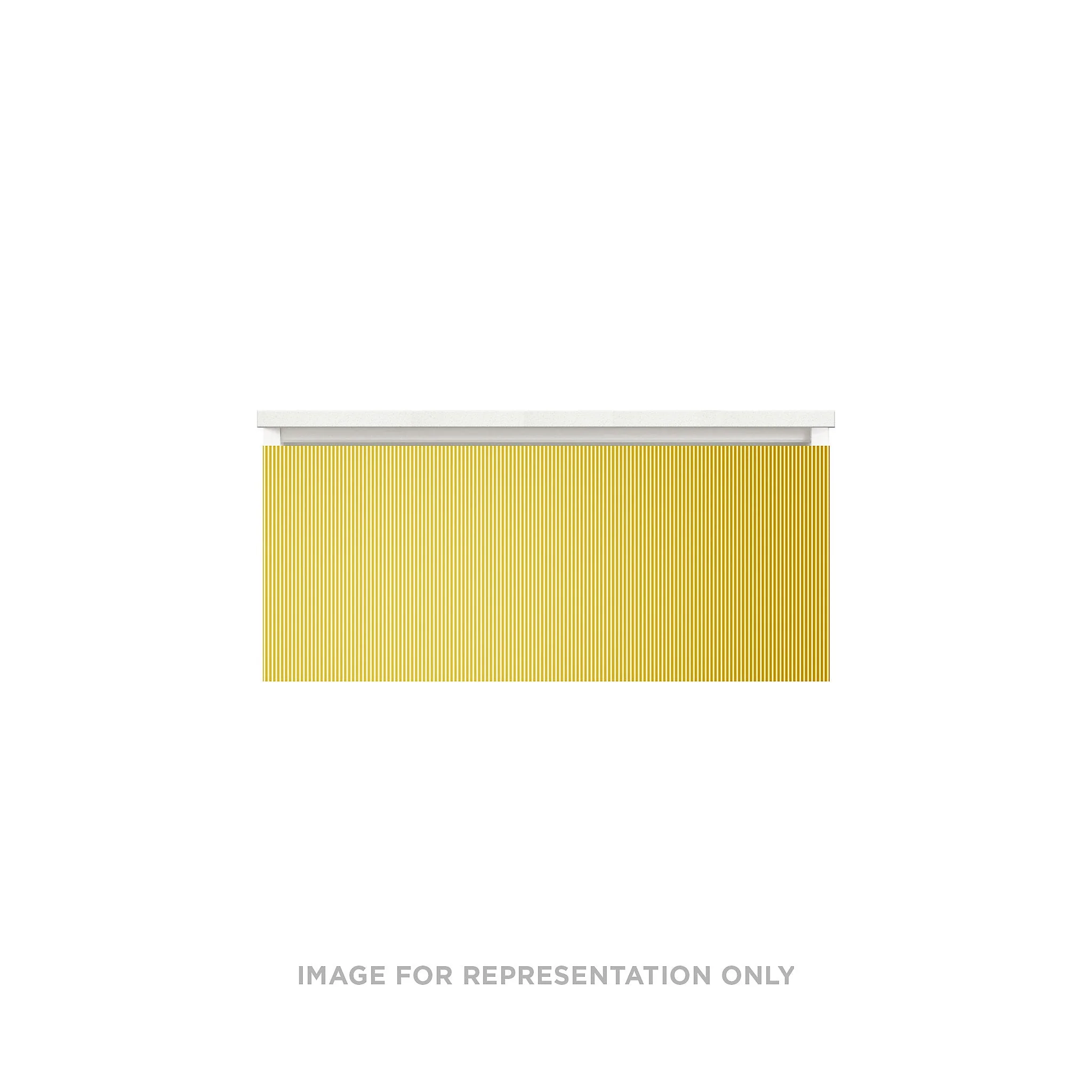 robern VM36H2D18F61S Cartesian Vanity, 36" x 15" x 18", Reeded Brass, Full Drawer, Selectable Night Light, 2700K/4000K Temperature (Warm/Cool Light)