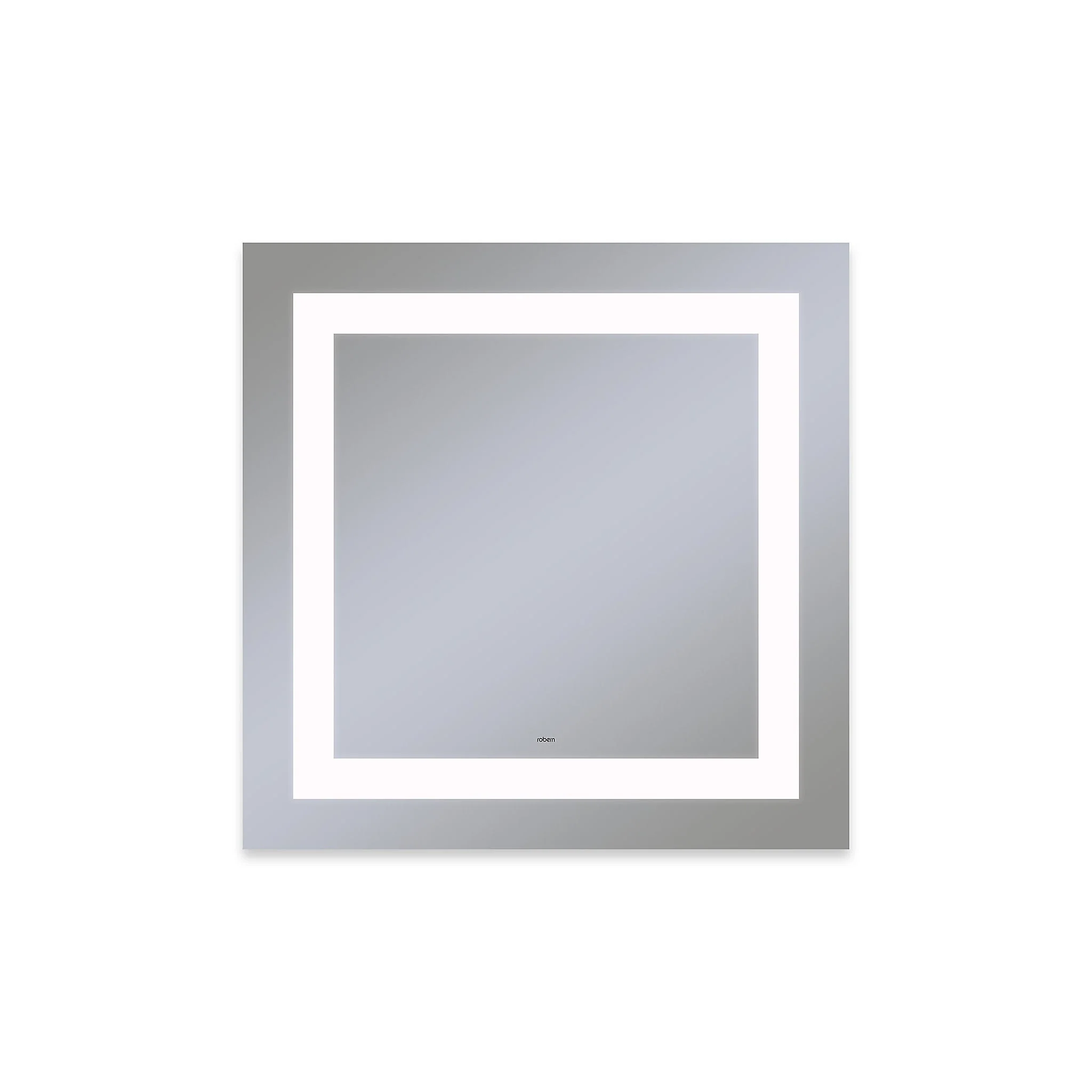 robern YM3030RIFPD4 Vitality Lighted Mirror, 30" x 30" x 1-3/4", Rectangle, Inset Light Pattern, 4000K Temperature (Cool Light), Dimmable, Defogger