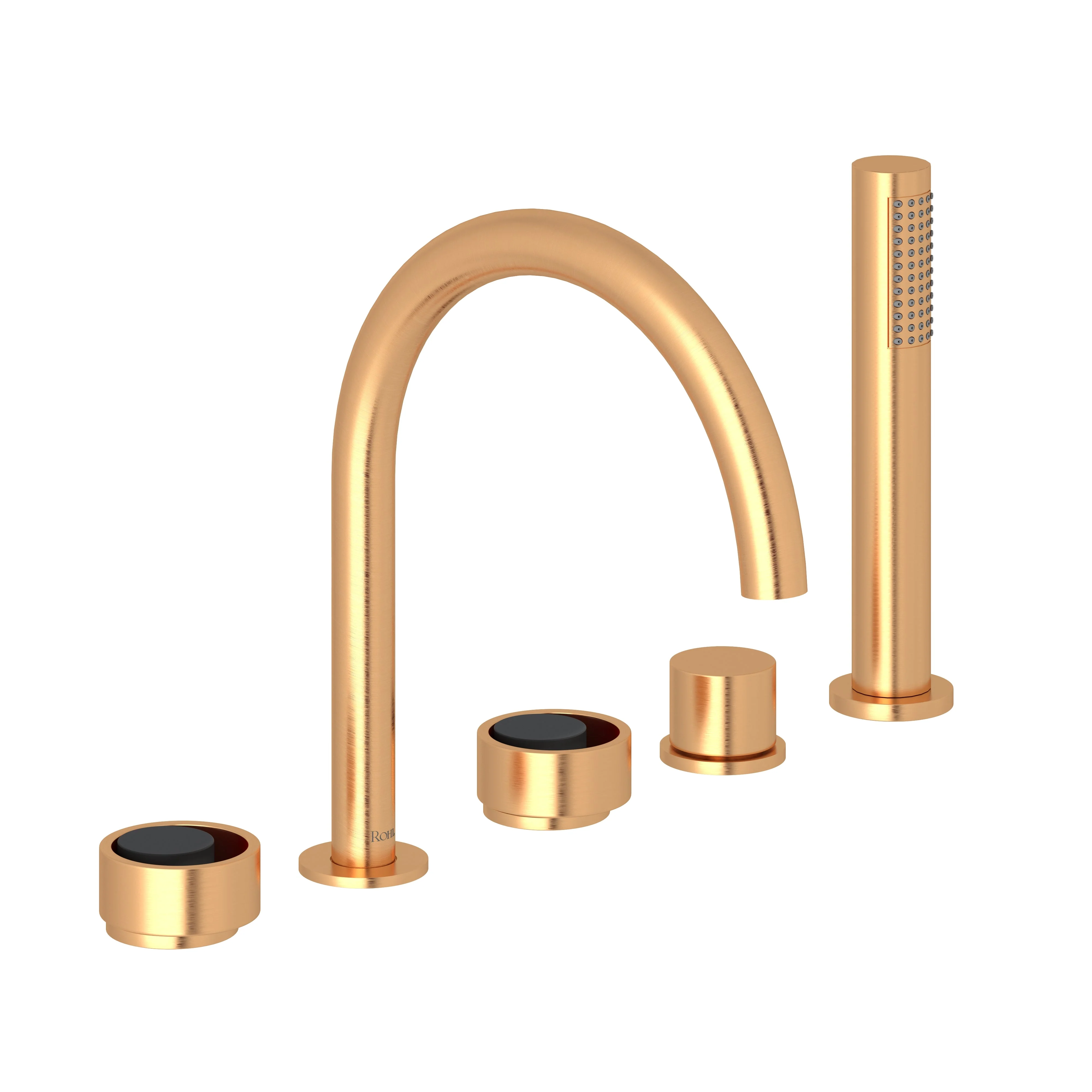 ROHL EC06D5 Eclissi 5-Hole Deck Mount Tub Filler With C-Spout - Image 10