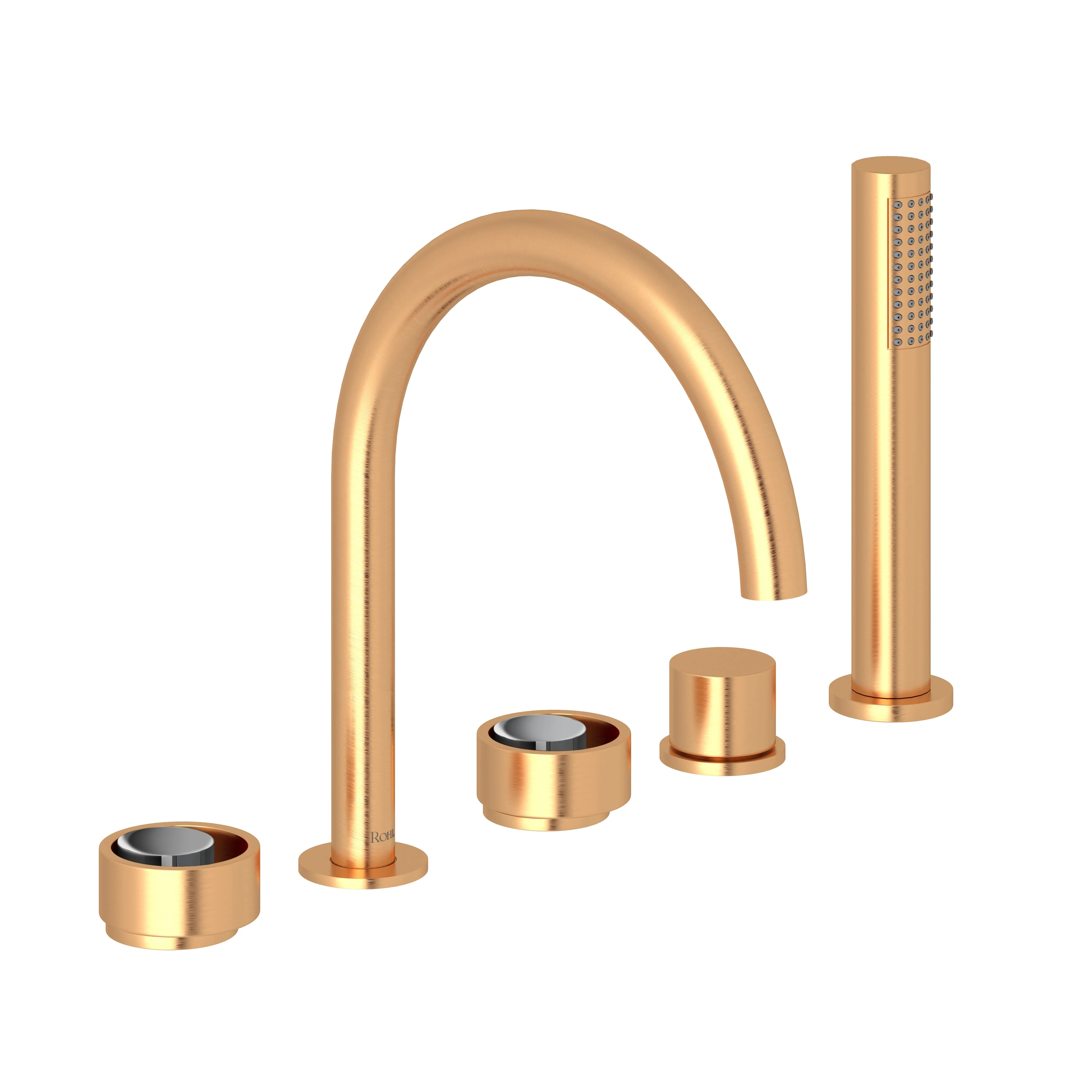 ROHL EC06D5 Eclissi 5-Hole Deck Mount Tub Filler With C-Spout - Image 11